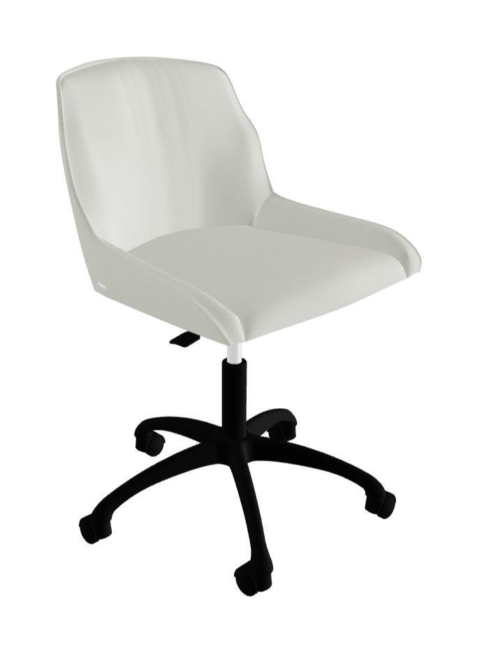 Tyler Wheels Swivel Office Chair_Matt Black Aluminium_Soft Leather_Artico