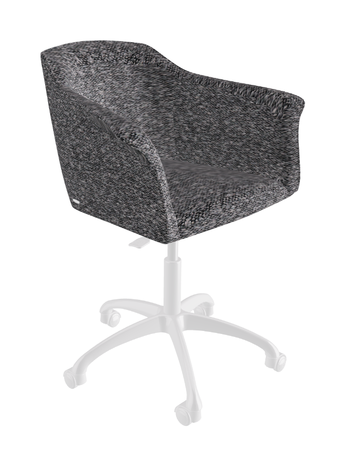 Tyler Wheels Swivel Office Armchair_Polished Aluminium_Fabric_B244