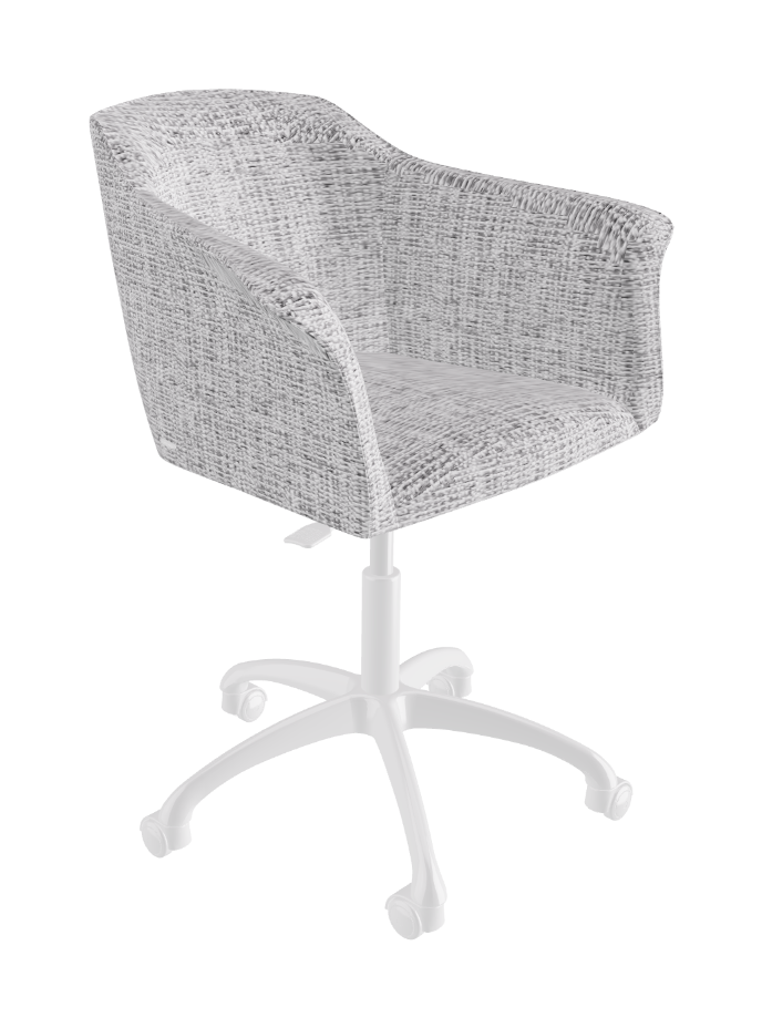 Tyler Wheels Swivel Office Armchair_Polished Aluminium_Fabric_B811