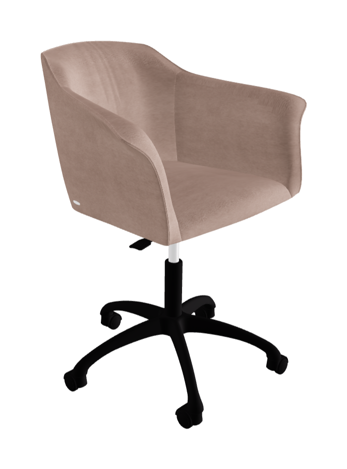 Tyler Wheels Swivel Office Armchair_Matt Black Aluminium_Fabric_B925