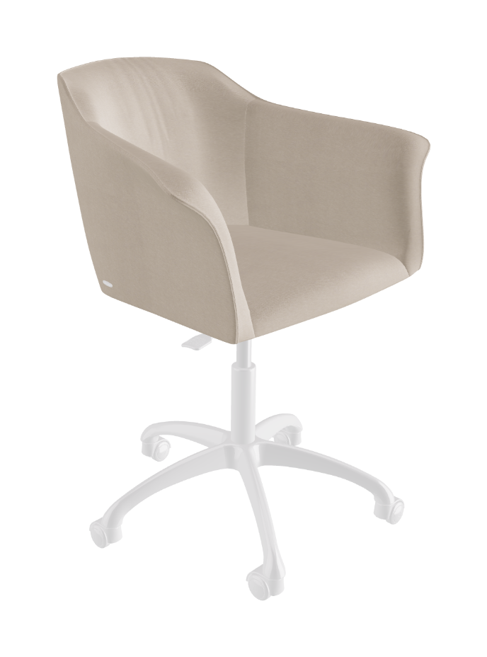Tyler Wheels Swivel Office Armchair_Polished Aluminium_Fabric_B926