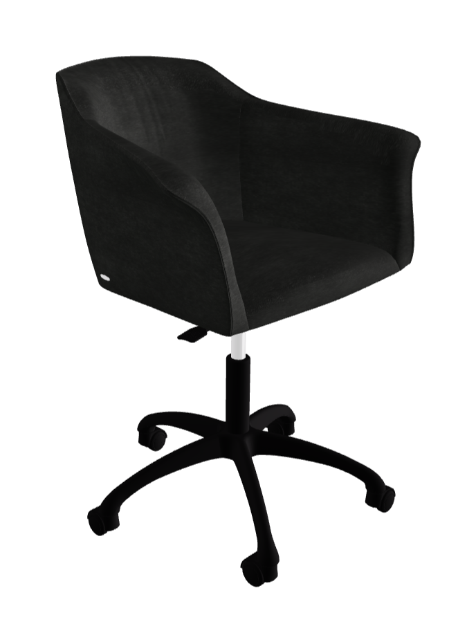 Tyler Wheels Swivel Office Armchair_Matt Black Aluminium_Fabric_B932