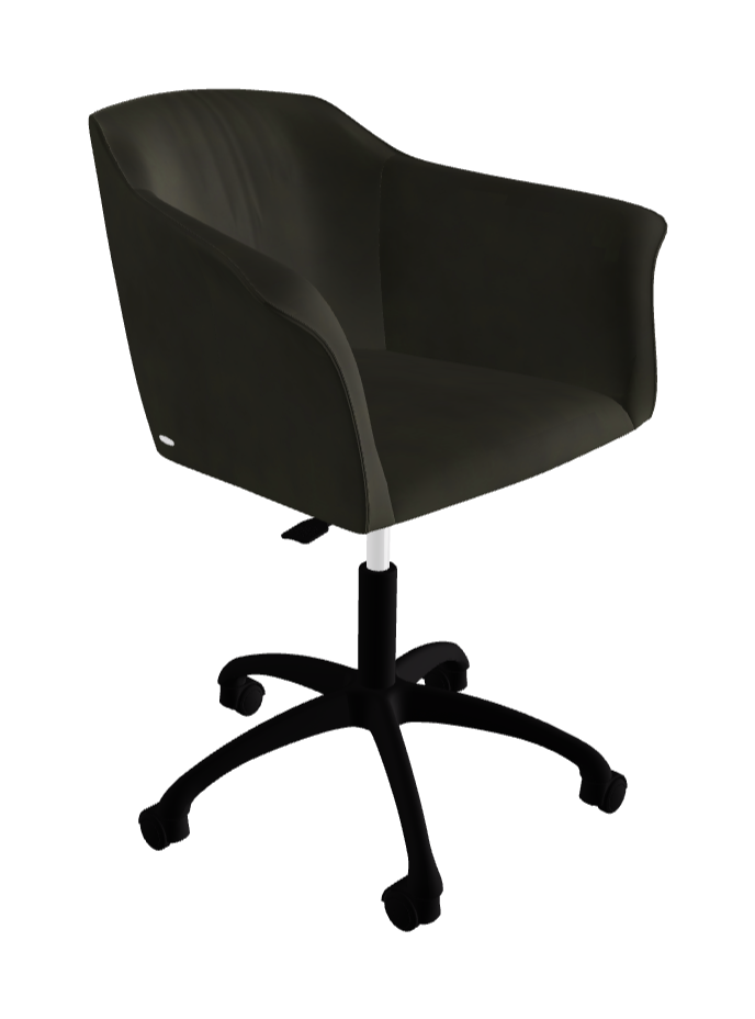 Tyler Wheels Swivel Office Armchair_Matt Black Aluminium_Micro Nubuk_Musk