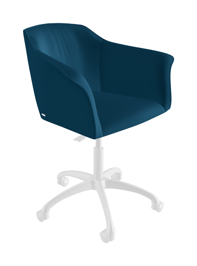 Tyler Wheels Swivel Office Armchair_Polished Aluminium_Soft Leather_Capri