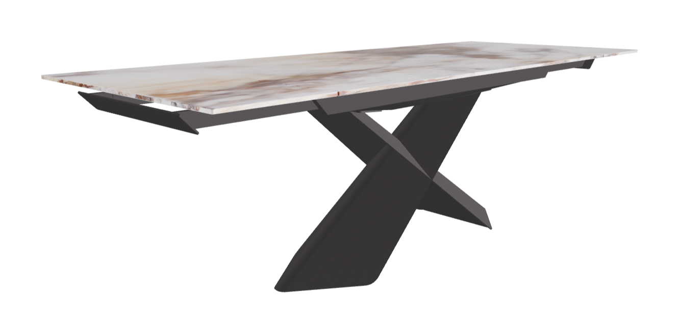 160-236×90×74h_CrystalArt Cotopaxi Marble_Graphite Embossed_Extended