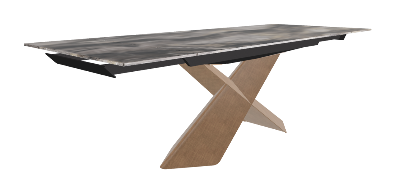 160-236×90×74h_CrystalArt Orobico Marble_Brushed Bronze_Extended