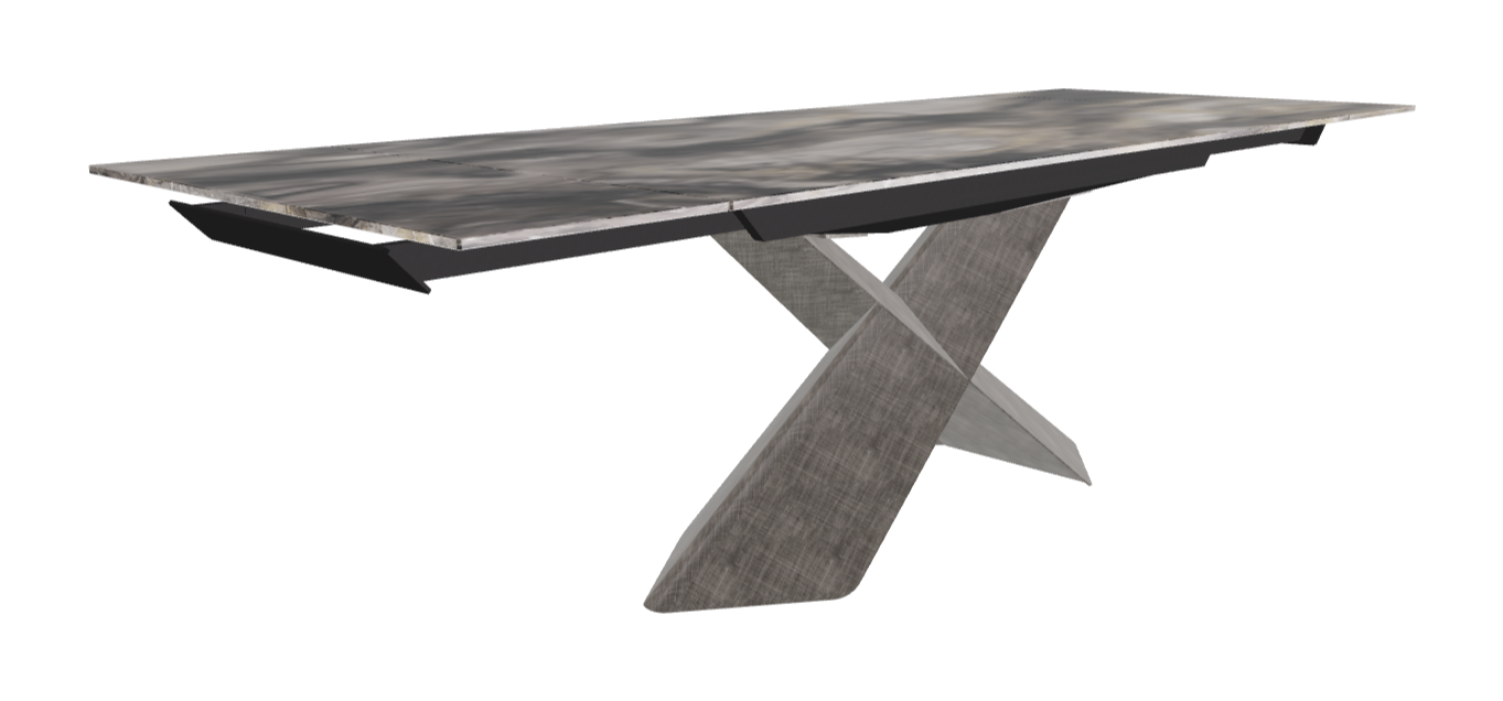 182-258×90×74h_CrystalArt Orobico Marble_Brushed Grey_Extended