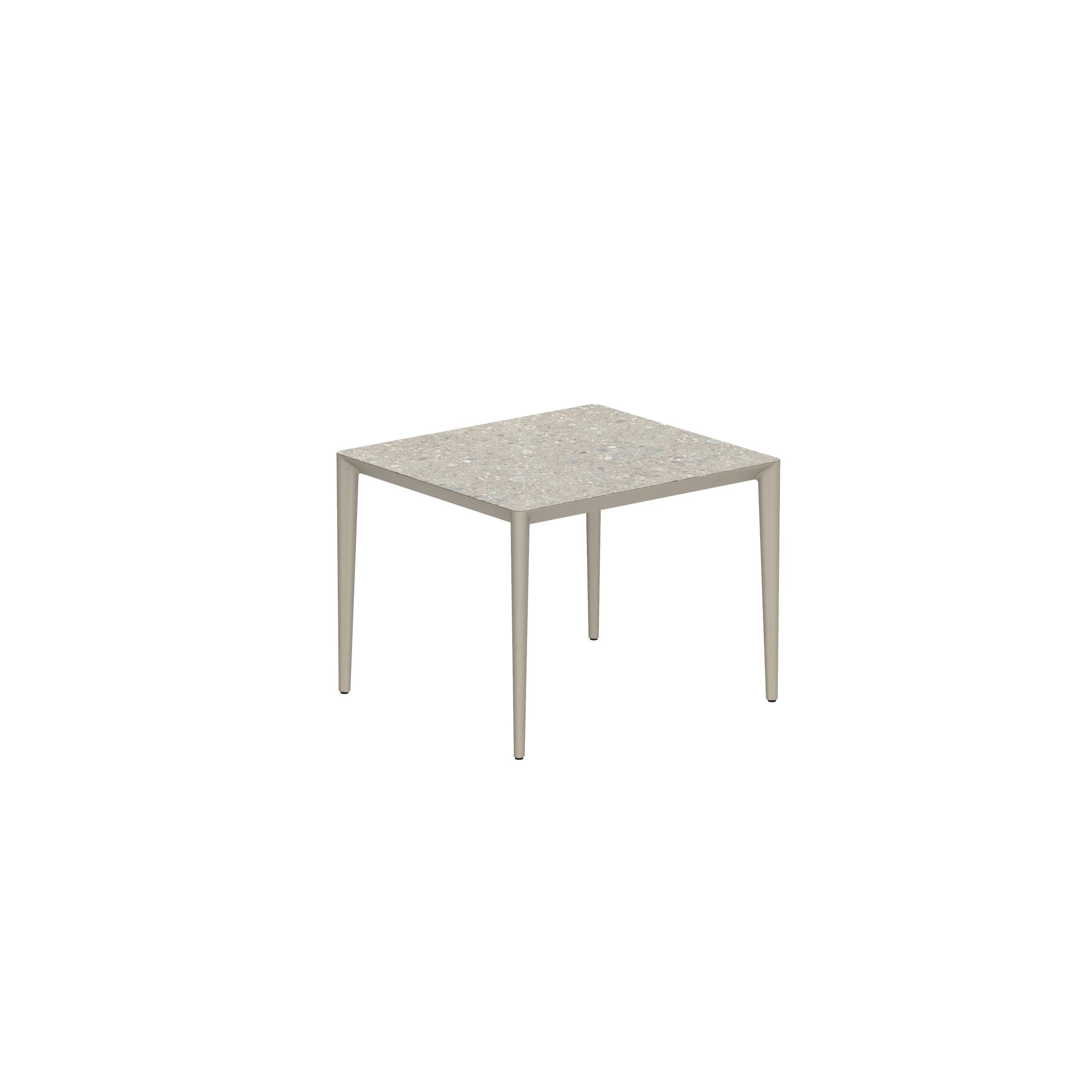 U-Nite Table 100x90cm Sand With Ceramic Tabletop In Ceppo Dolomitica