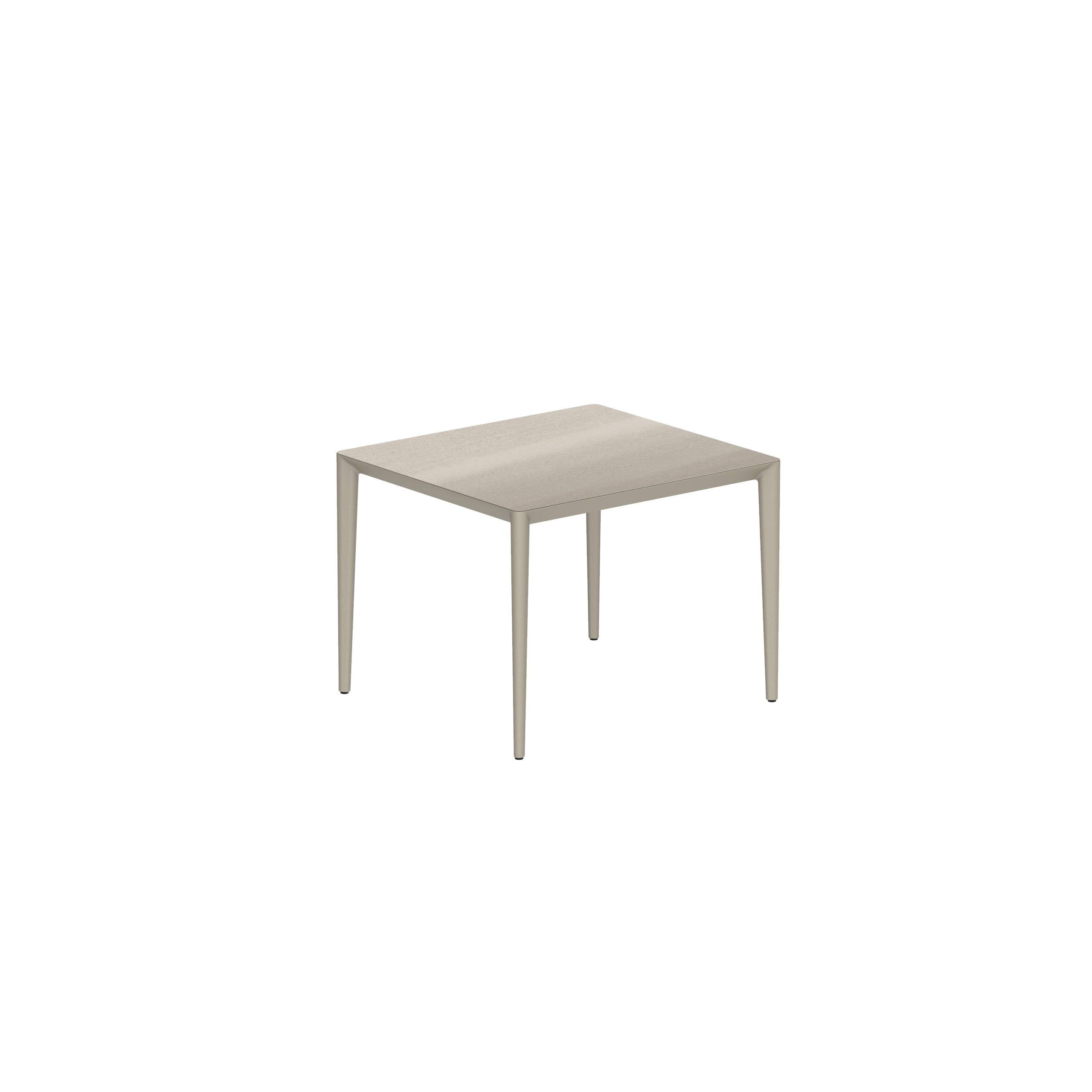 U-Nite Table 100x90cm Sand With Ceramic Tabletop In Taupe Grey