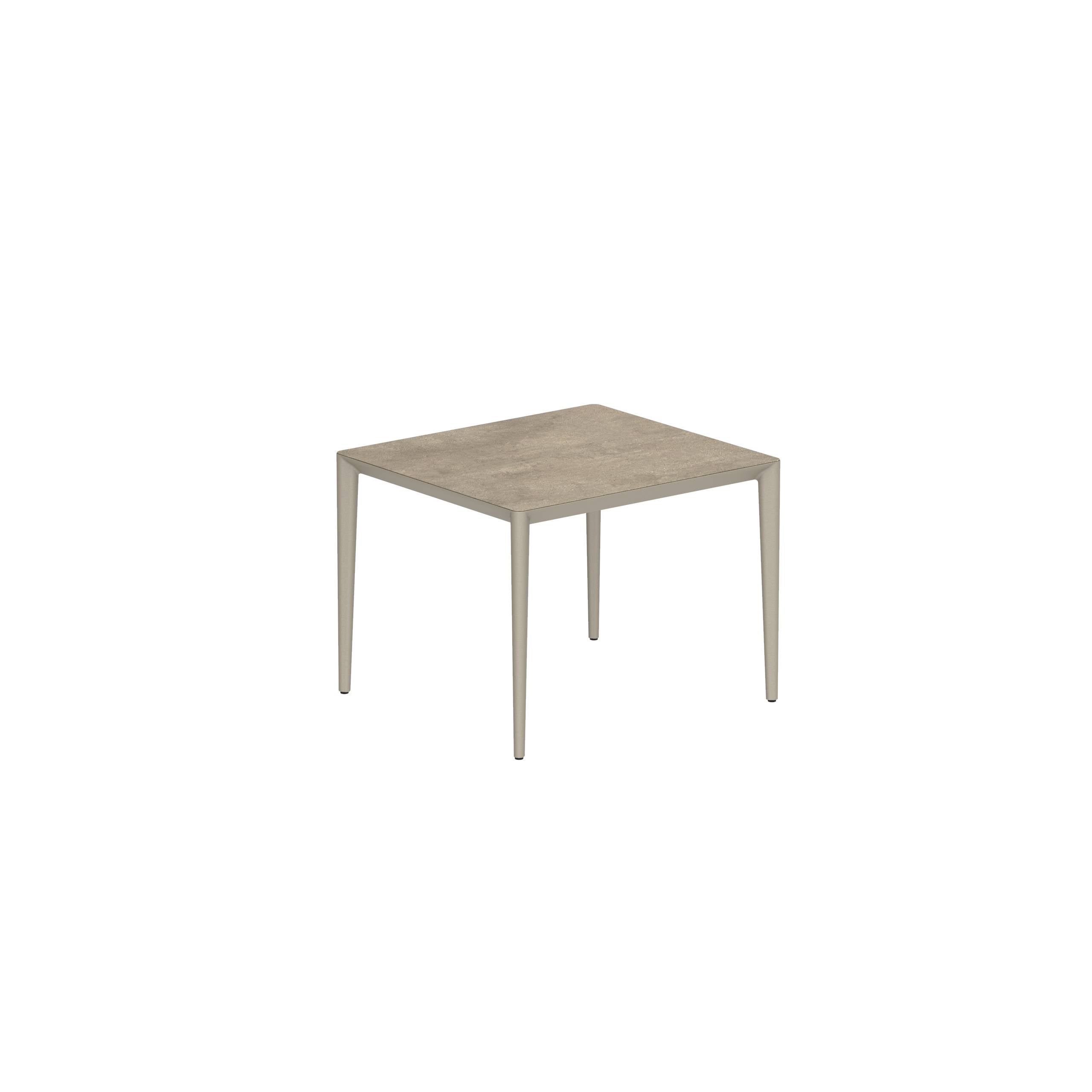 U-Nite Table 100x90cm Sand With Ceramic Tabletop In Terra Sabbia