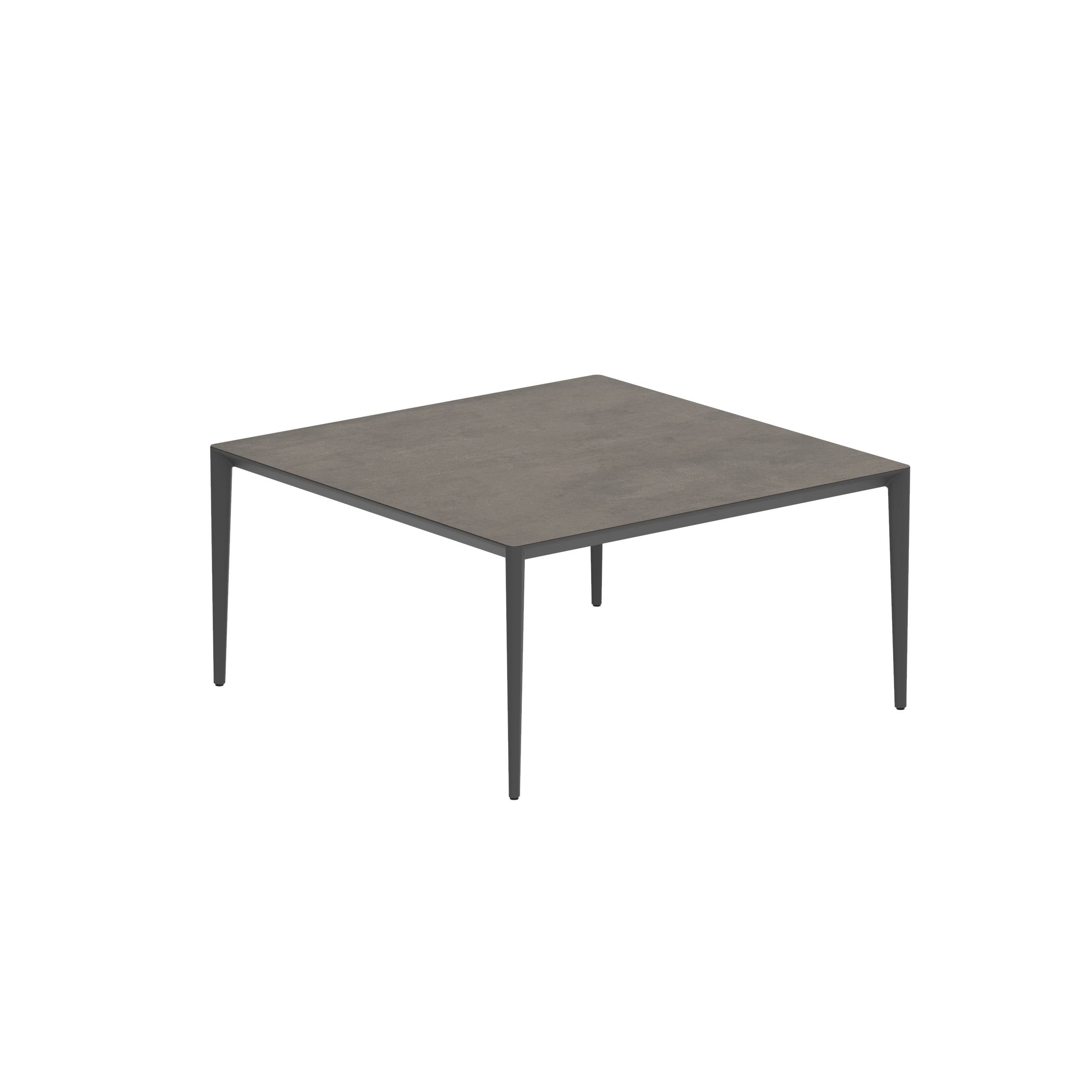 U-Nite Table 150x150cm Anthracite With Ceramic Tabletop In Terra Marrone