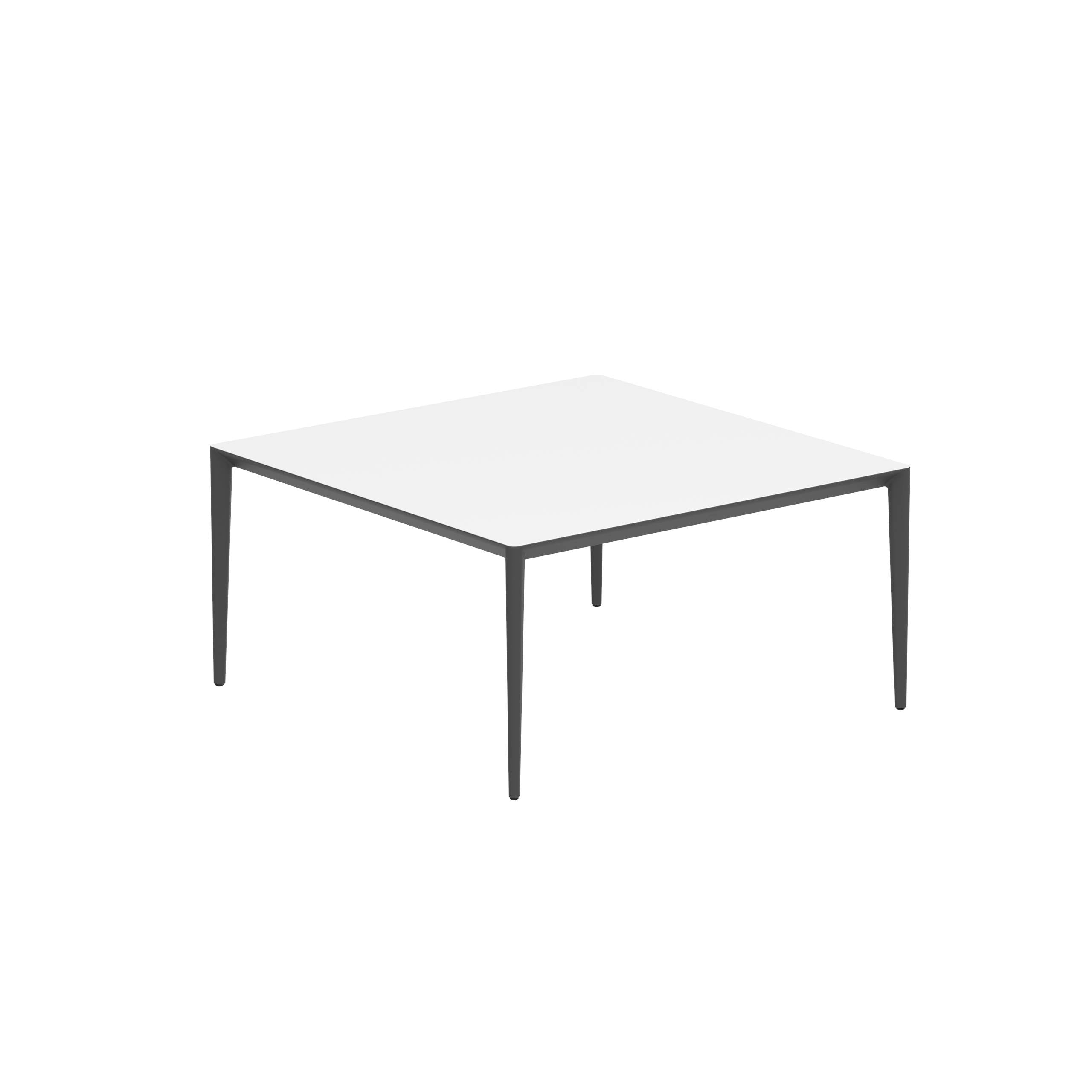 U-Nite Table 150x150cm Anthracite With Ceramic Tabletop White