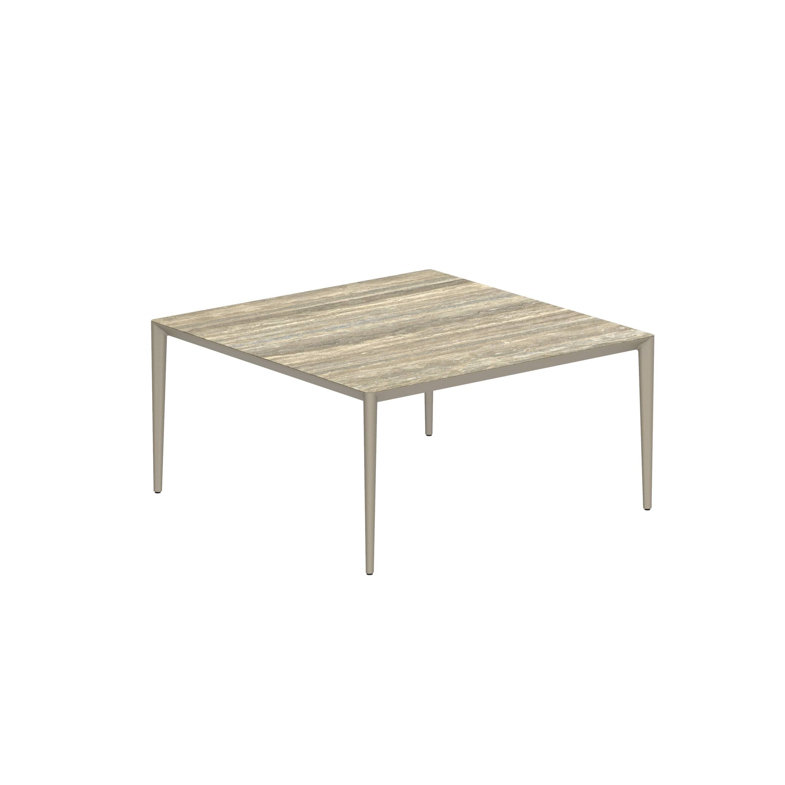 U-Nite Table 150x150cm Sand With Ceramic Tabletop In Travertino