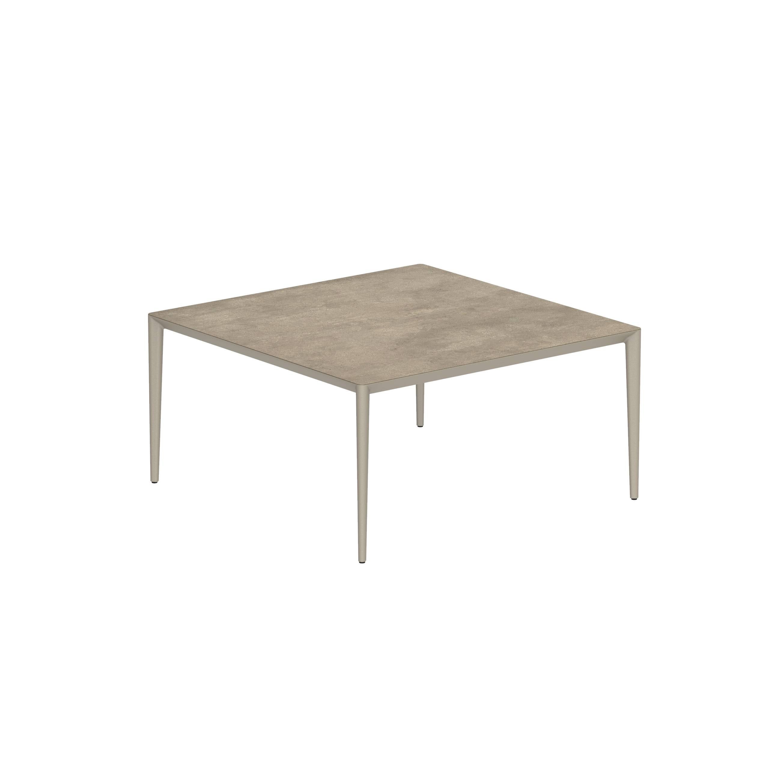 U-Nite Table 150x150cm Sand With Ceramic Tabletop In Terra Sabbia