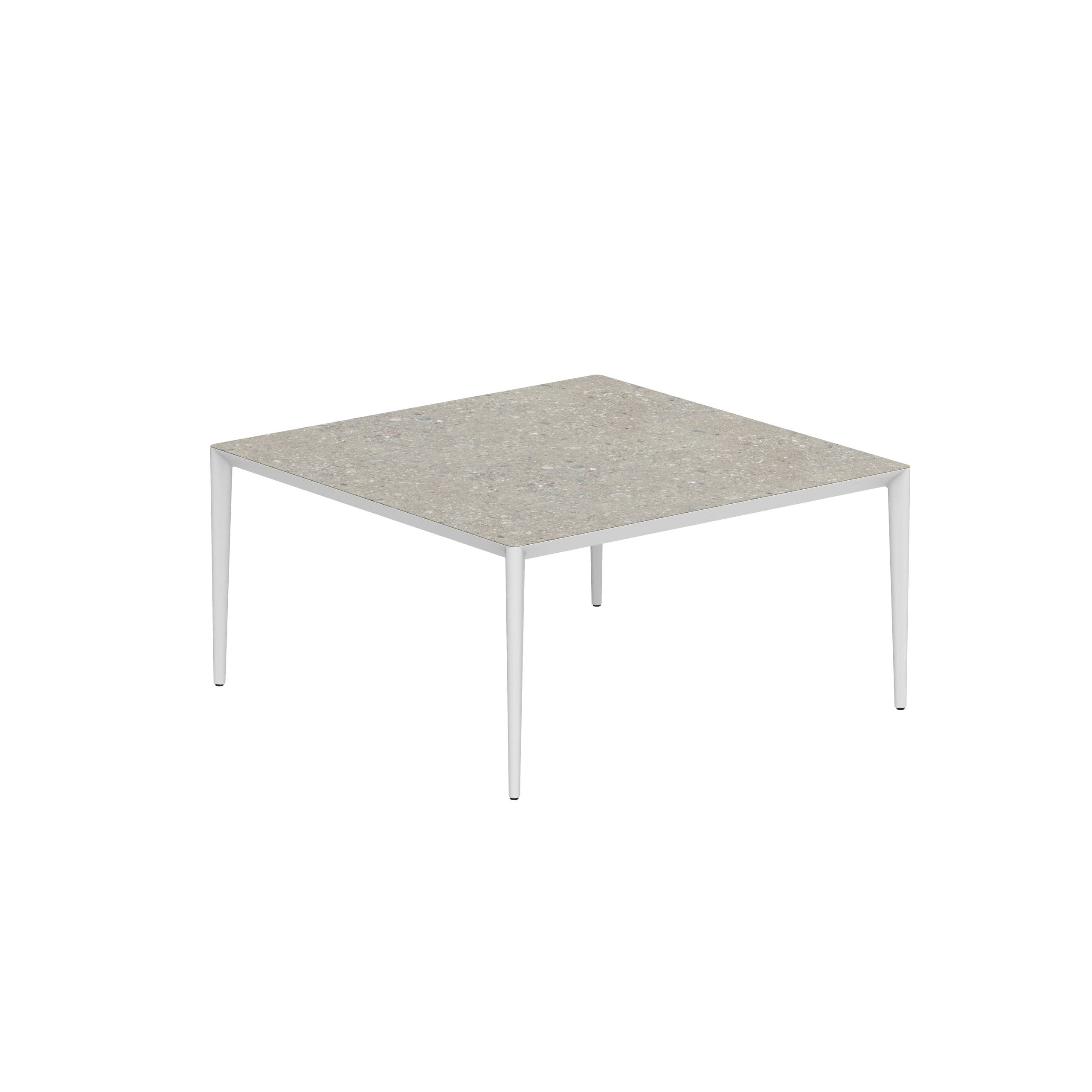 U-Nite Table 150x150cm White With Ceramic Tabletop In Ceppo Dolomitica