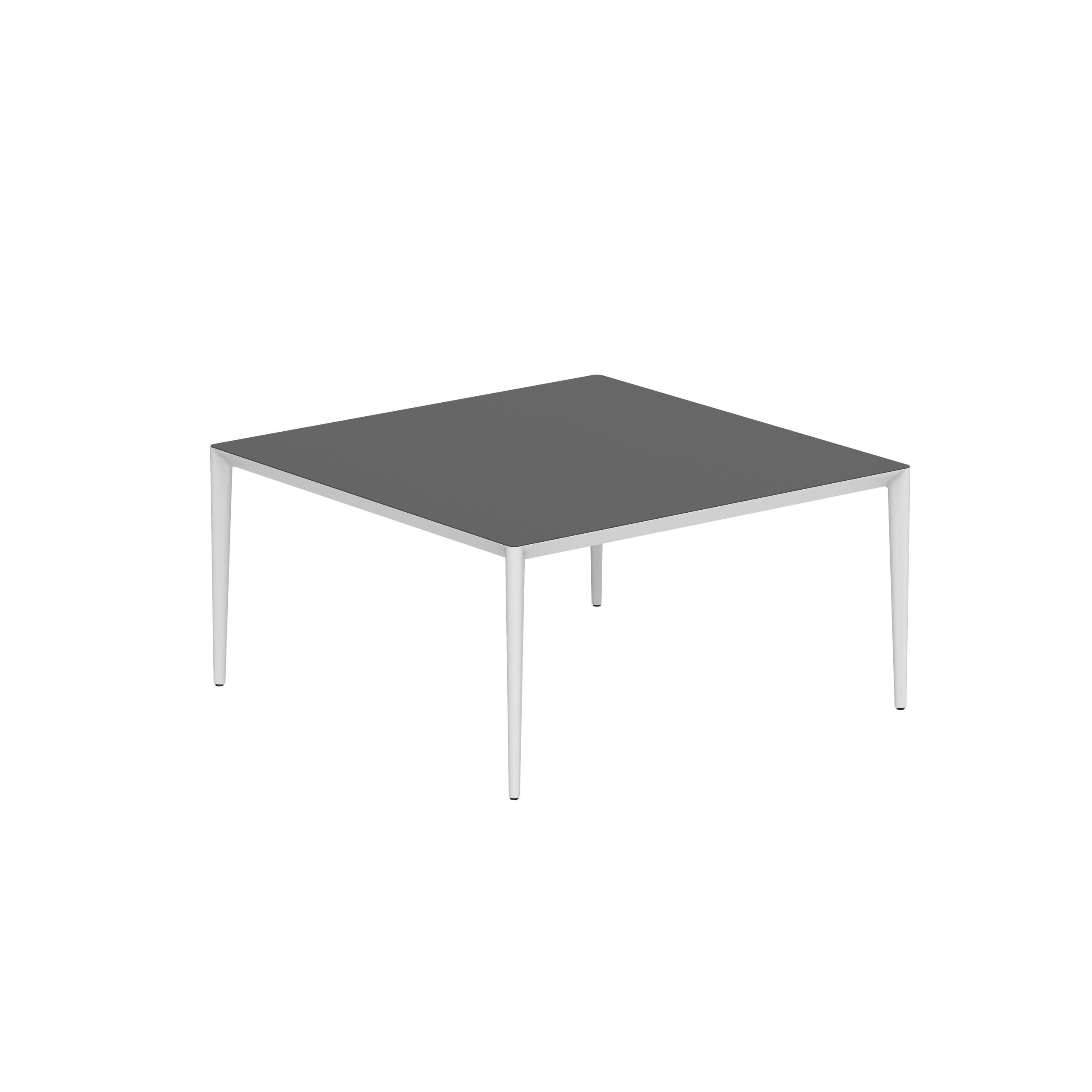 U-Nite Table 150x150cm White With Ceramic Tabletop In Black