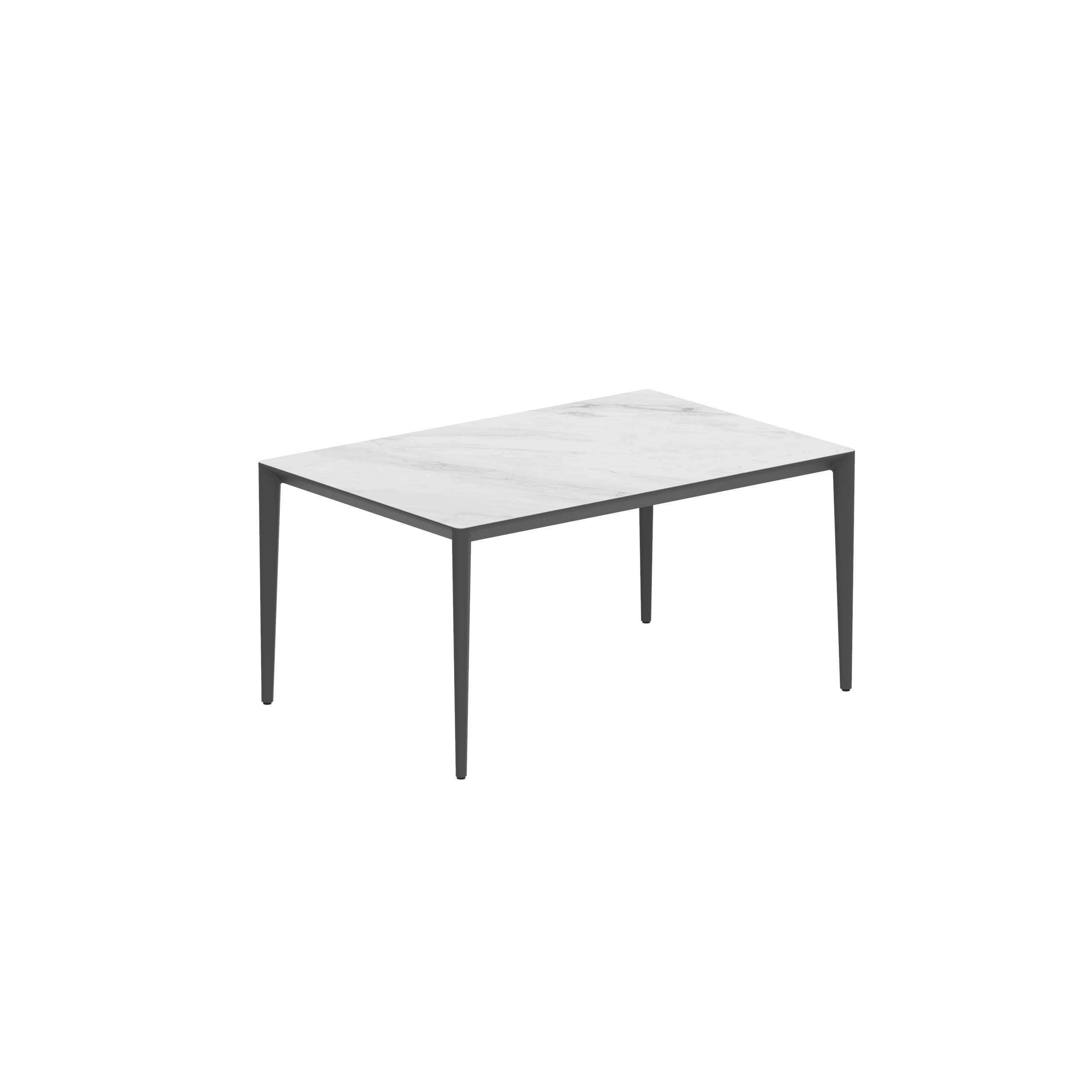 U-Nite Table 150x100cm Anthracite With Ceramic Tabletop Bianco Statuario