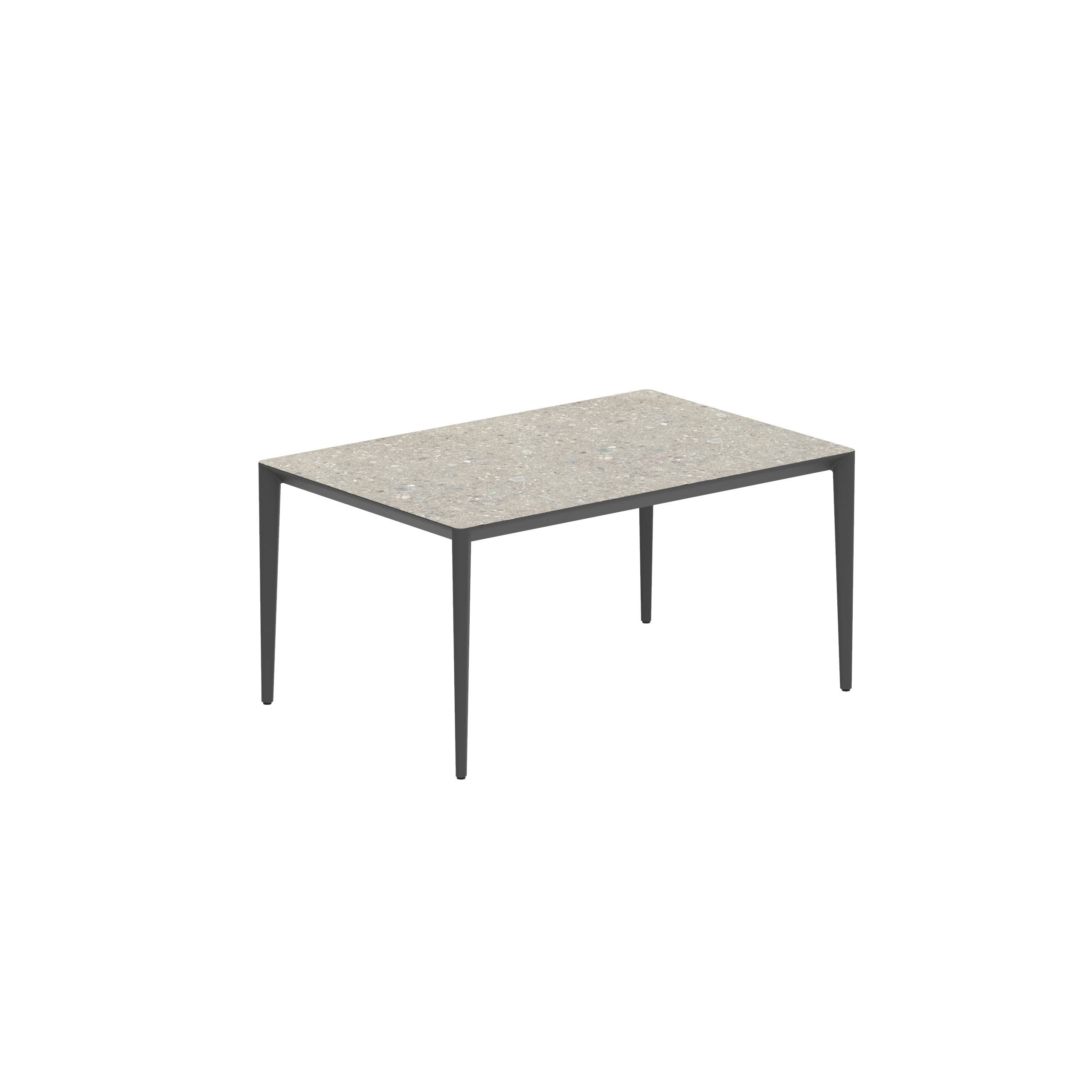 U-Nite Table 150x100cm Anthracite With Ceramic Tabletop Ceppo Dolomitica