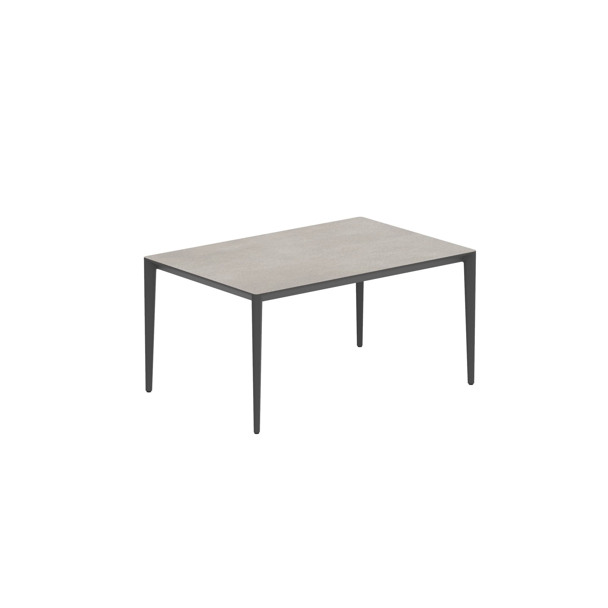 U-Nite Table 150x100cm Anthracite With Ceramic Tabletop Cemento Luminoso