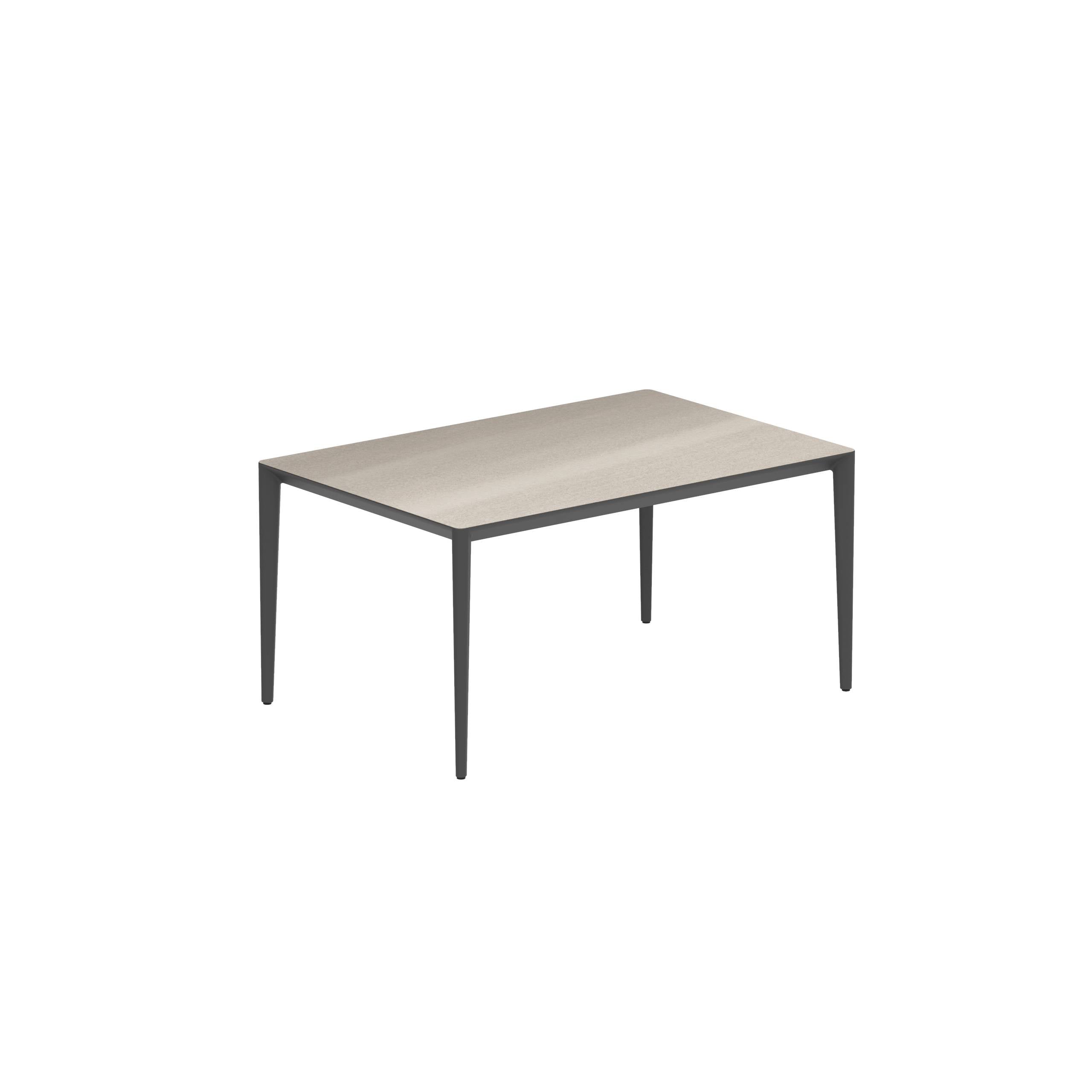 U-Nite Table 150x100cm Anthracite With Ceramic Tabletop Taupe Grey