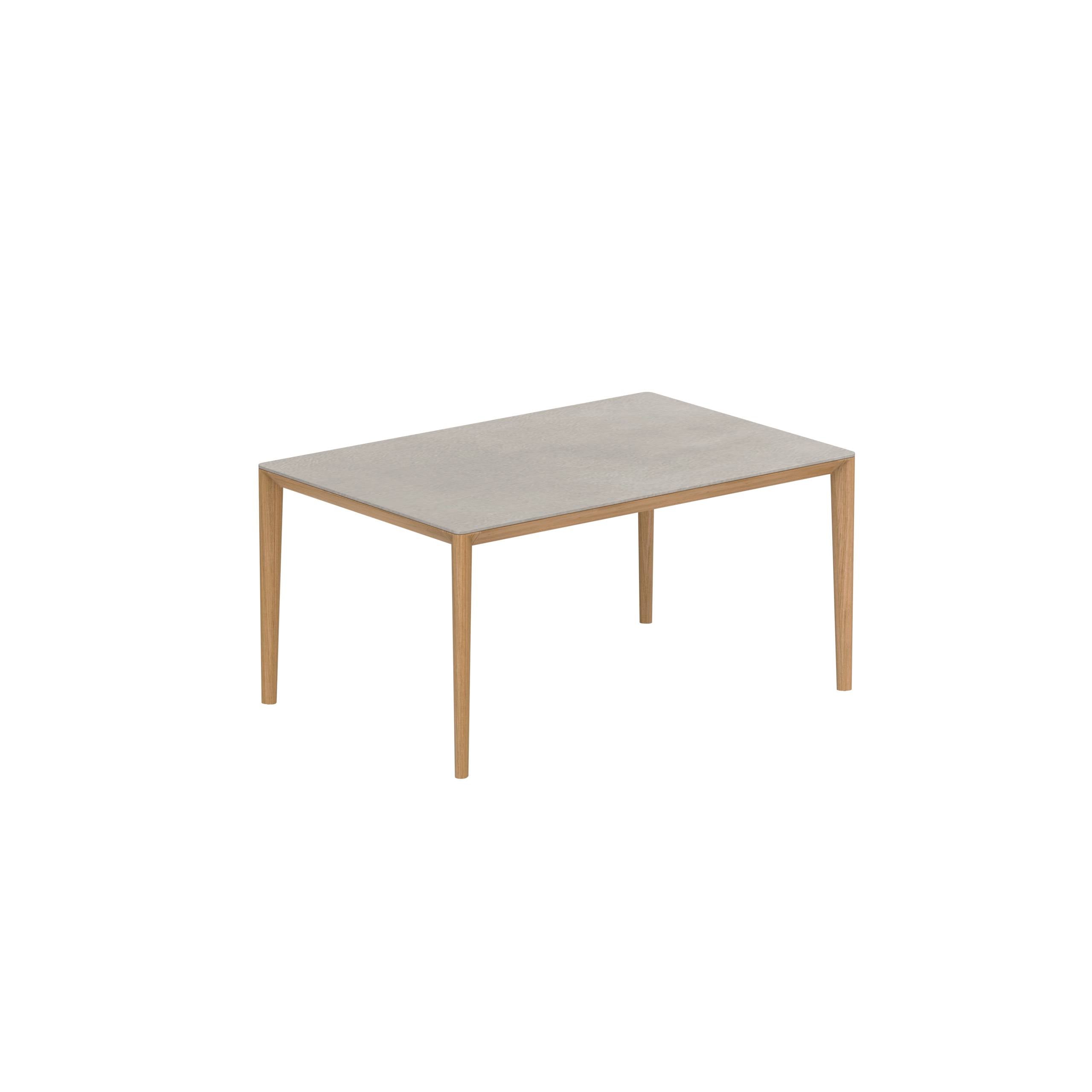 U-Nite Table 150x100cm Teak With Ceramic Tabletop Cemento Luminoso