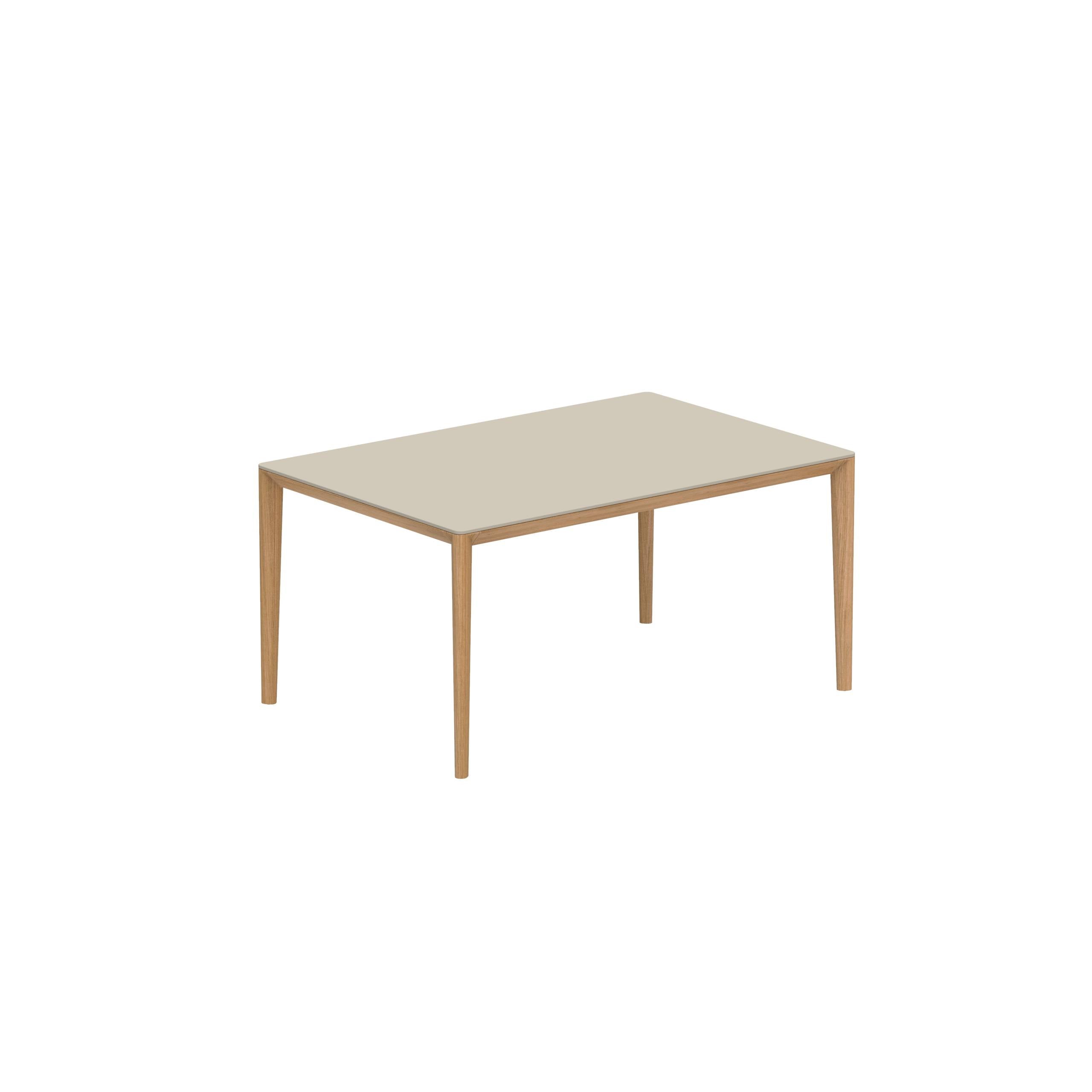 U-Nite Table 150x100cm Teak With Ceramic Tabletop Pearl Grey