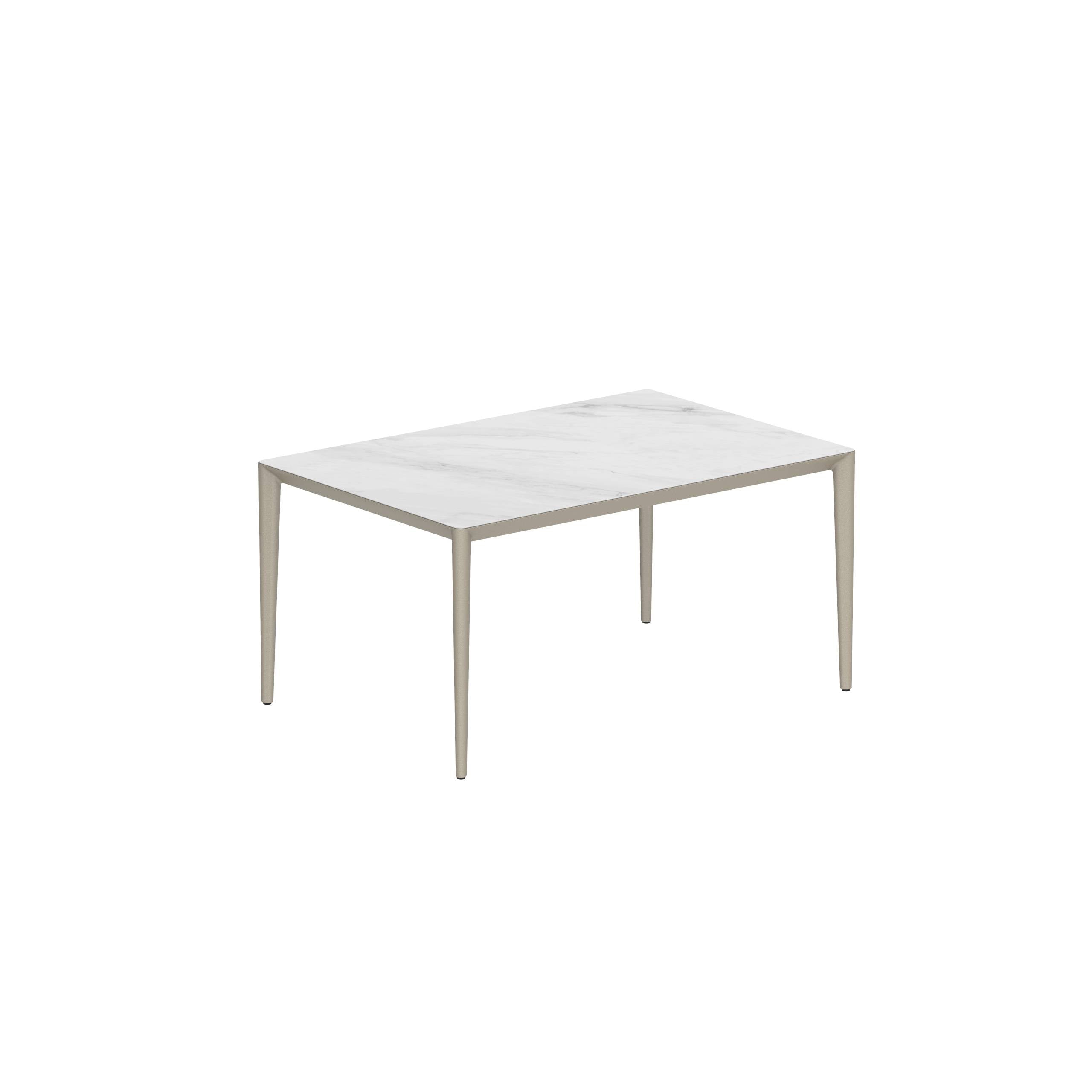 U-Nite Table 150x100cm Sand With Ceramic Tabletop Bianco Statuario