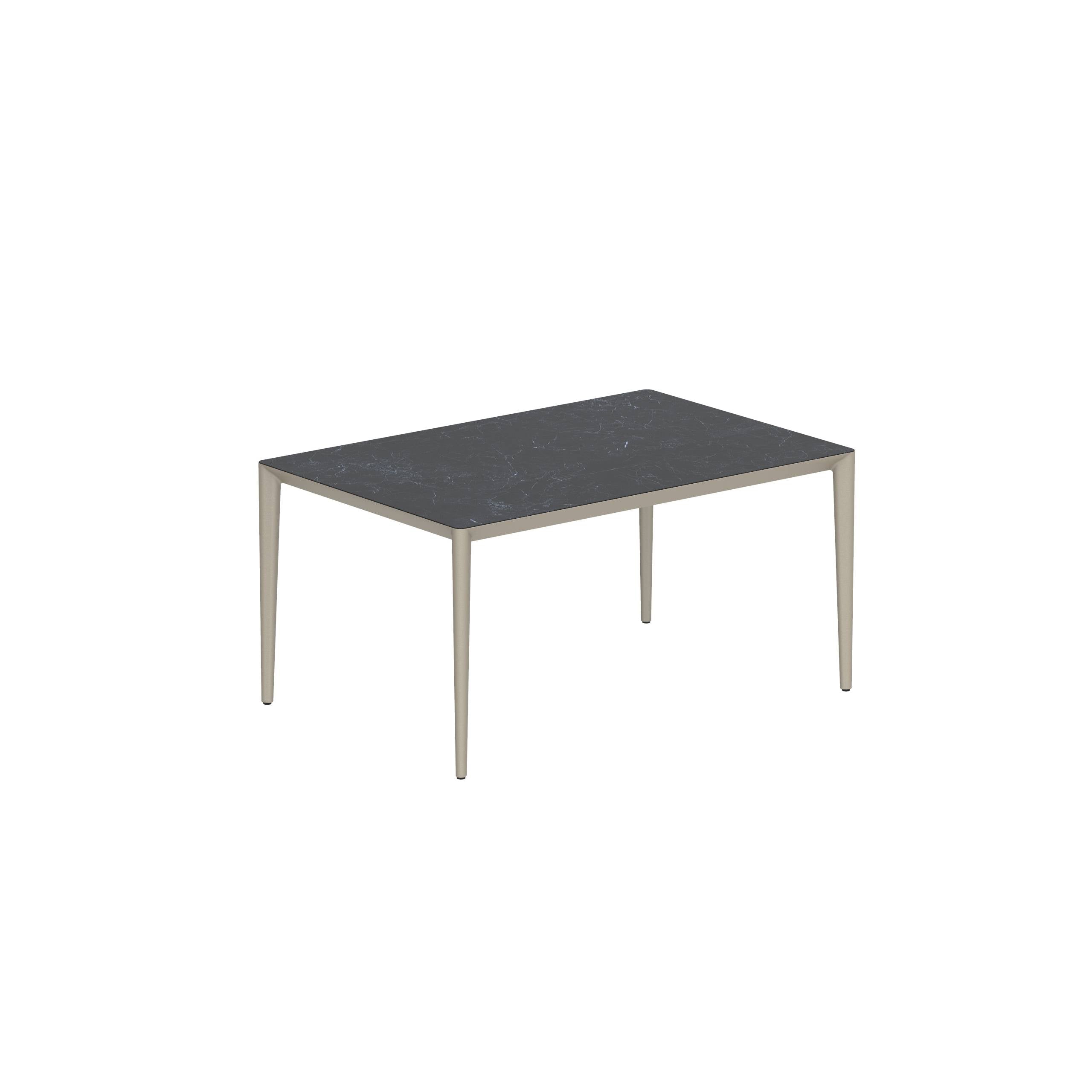 U-Nite Table 150x100cm Sand With Ceramic Tabletop Nero Marquina