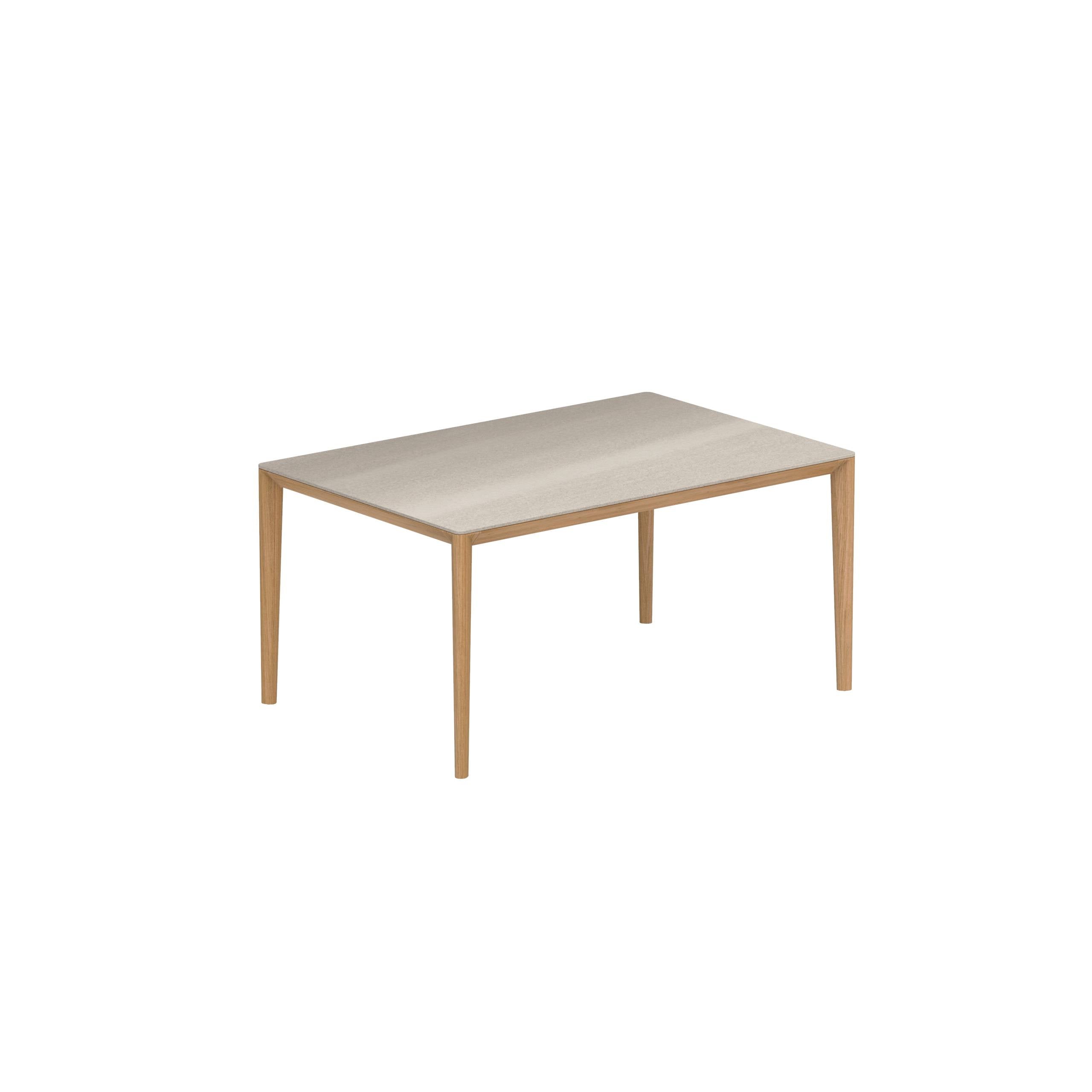 U-Nite Table 150x100cm Teak With Ceramic Tabletop Taupe Grey