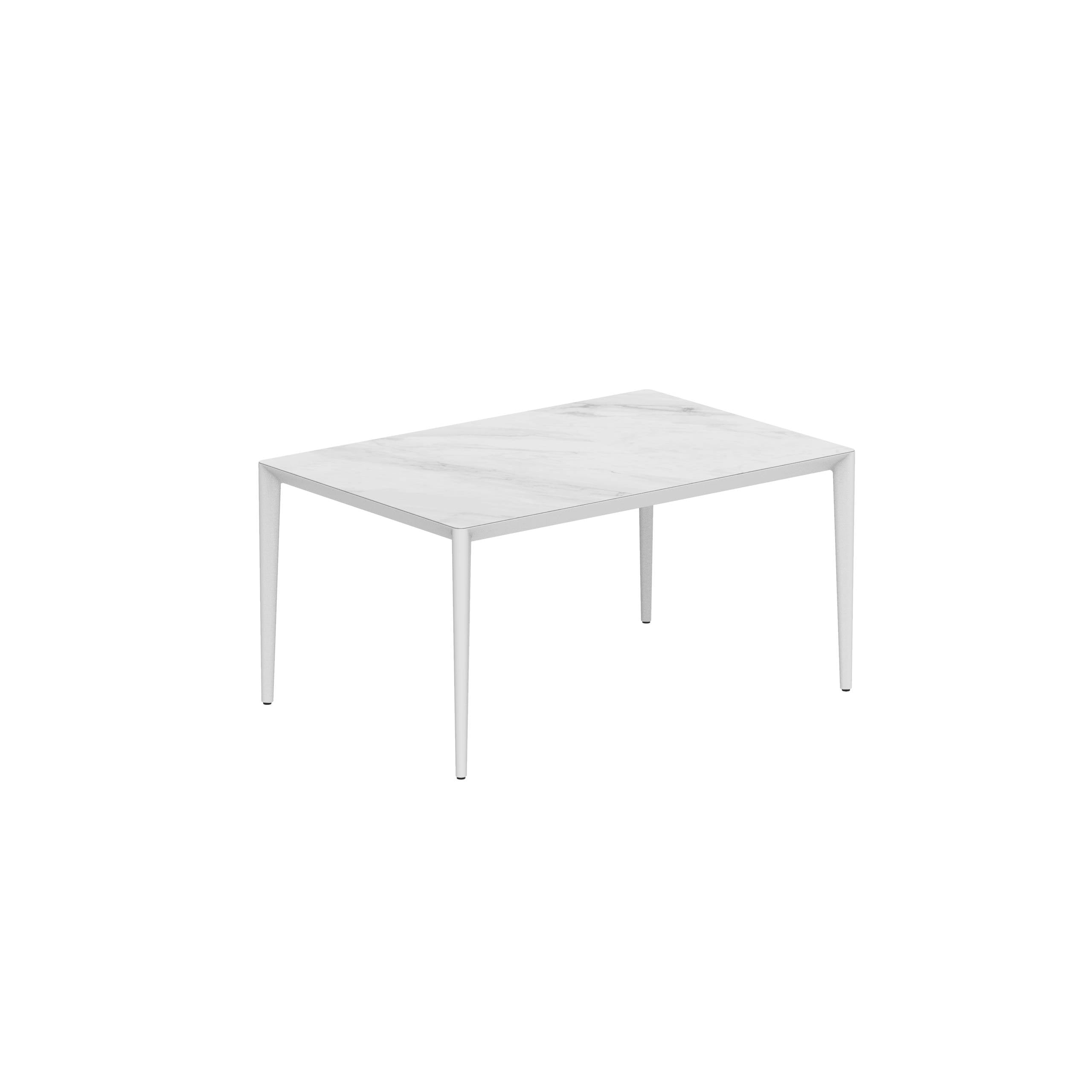U-Nite Table 150x100cm White With Ceramic Tabletop Bianco Statuario