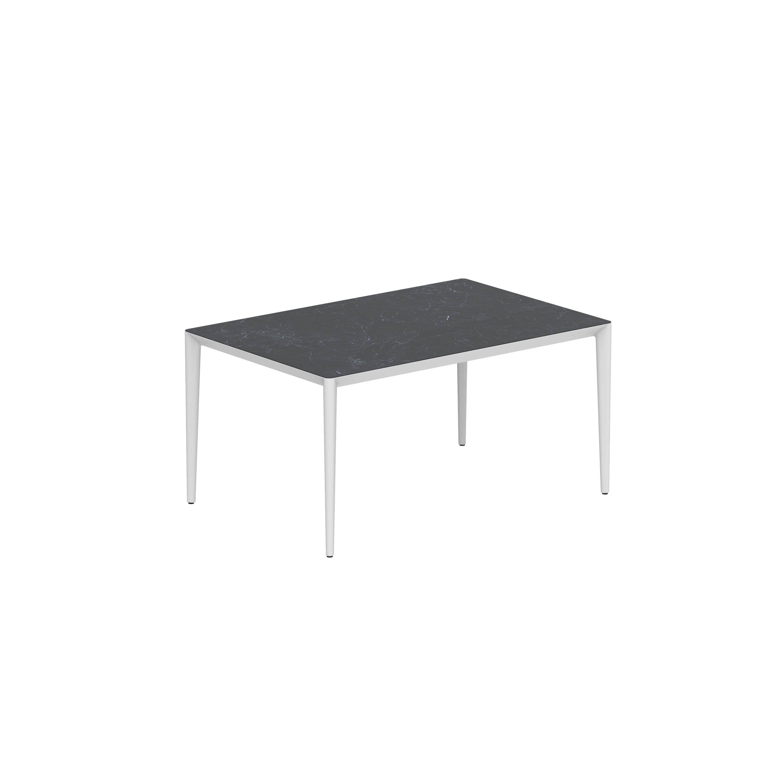 U-Nite Table 150x100cm White With Ceramic Tabletop Nero Marquina