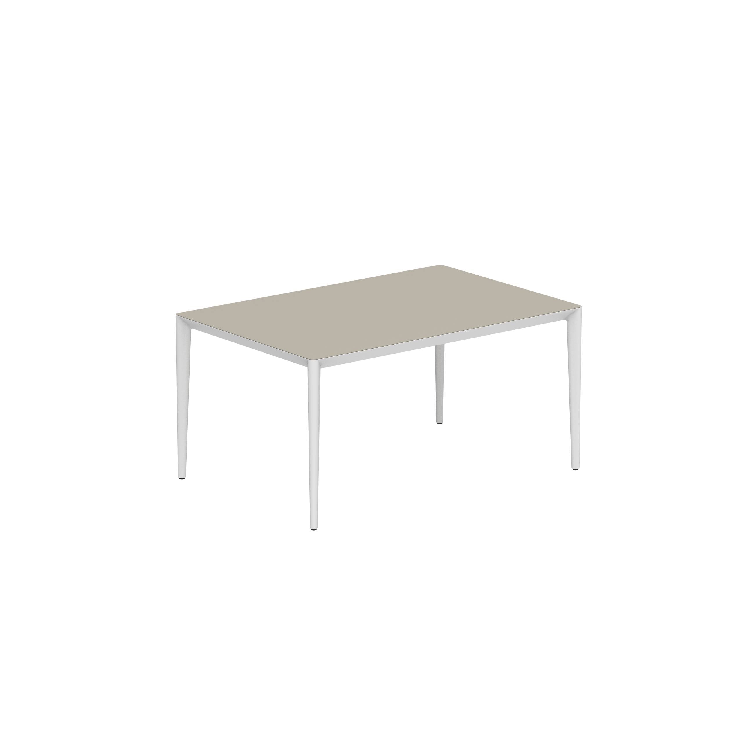 U-Nite Table 150x100cm White With Ceramic Tabletop Pearl Grey