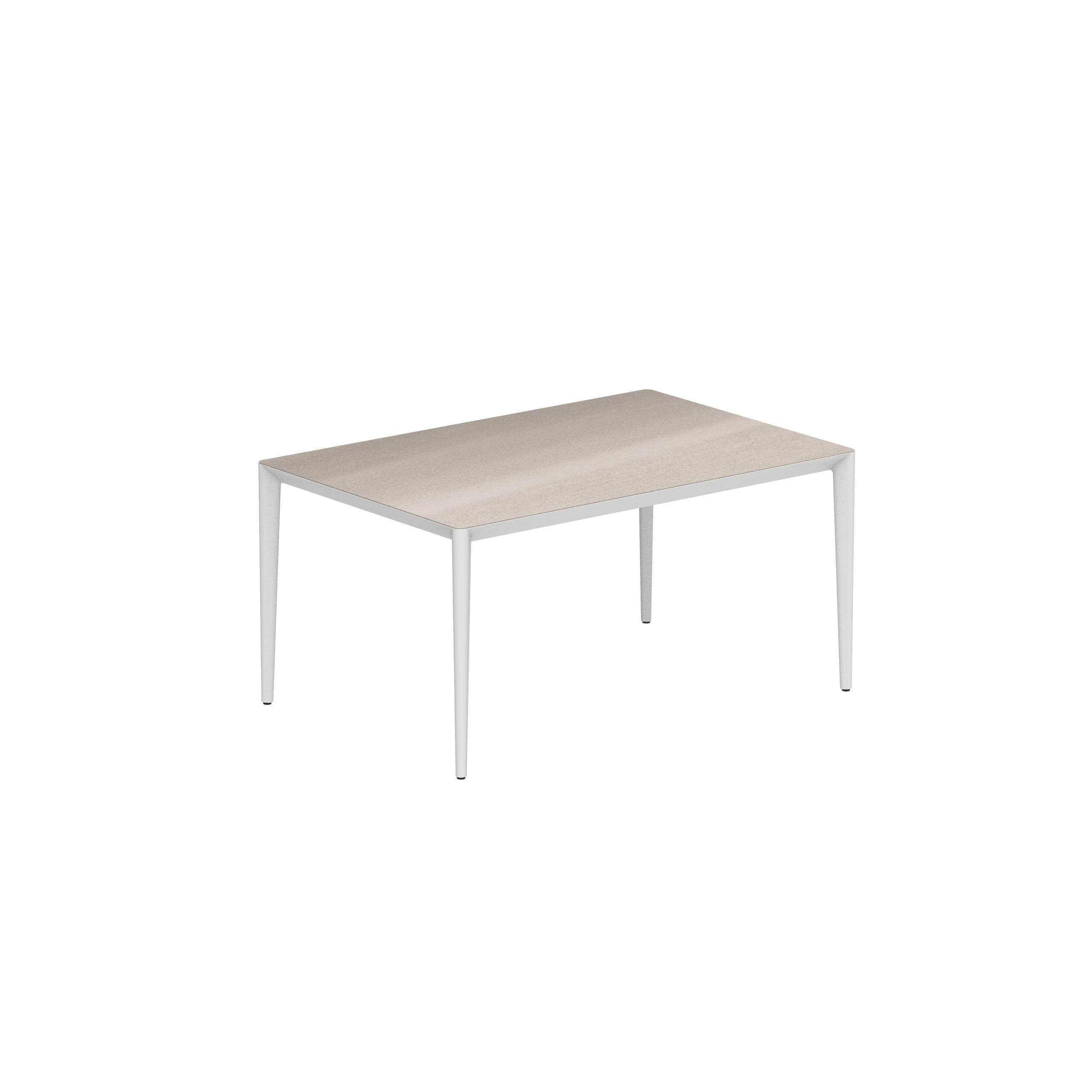 U-Nite Table 150x100cm White With Ceramic Tabletop Taupe Grey