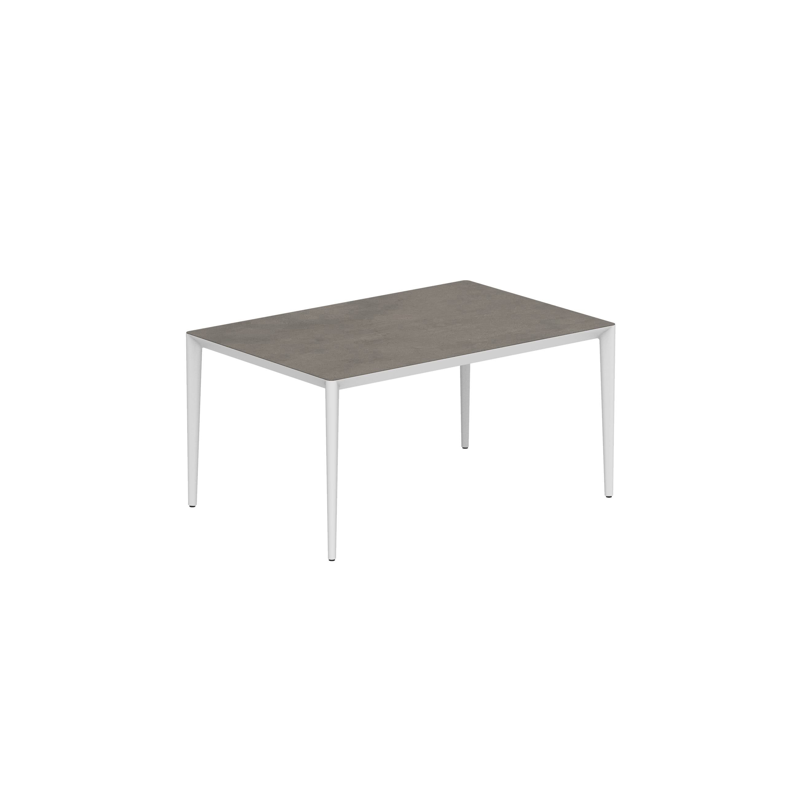 U-Nite Table 150x100cm White With Ceramic Tabletop Terra Marrone