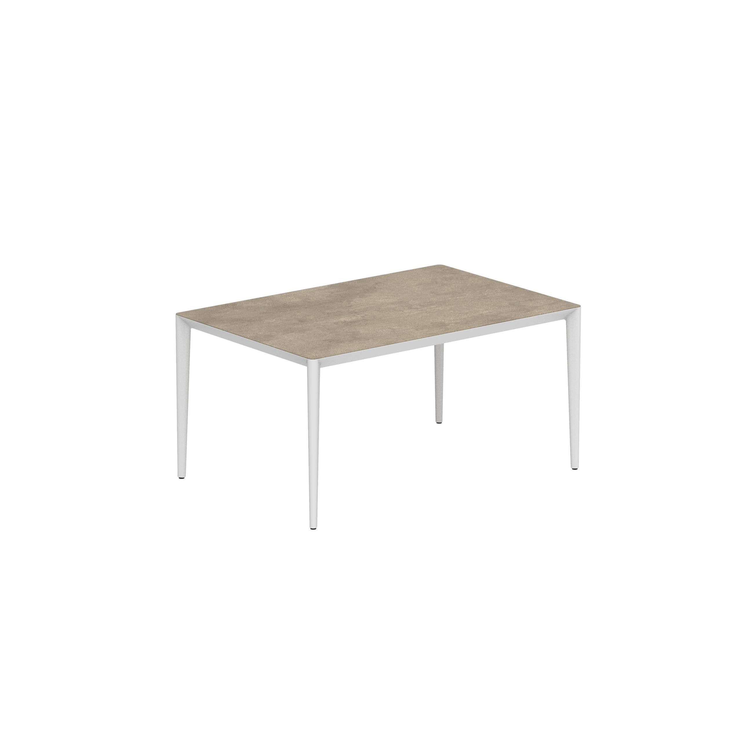 U-Nite Table 150x100cm White With Ceramic Tabletop Terra Sabbia