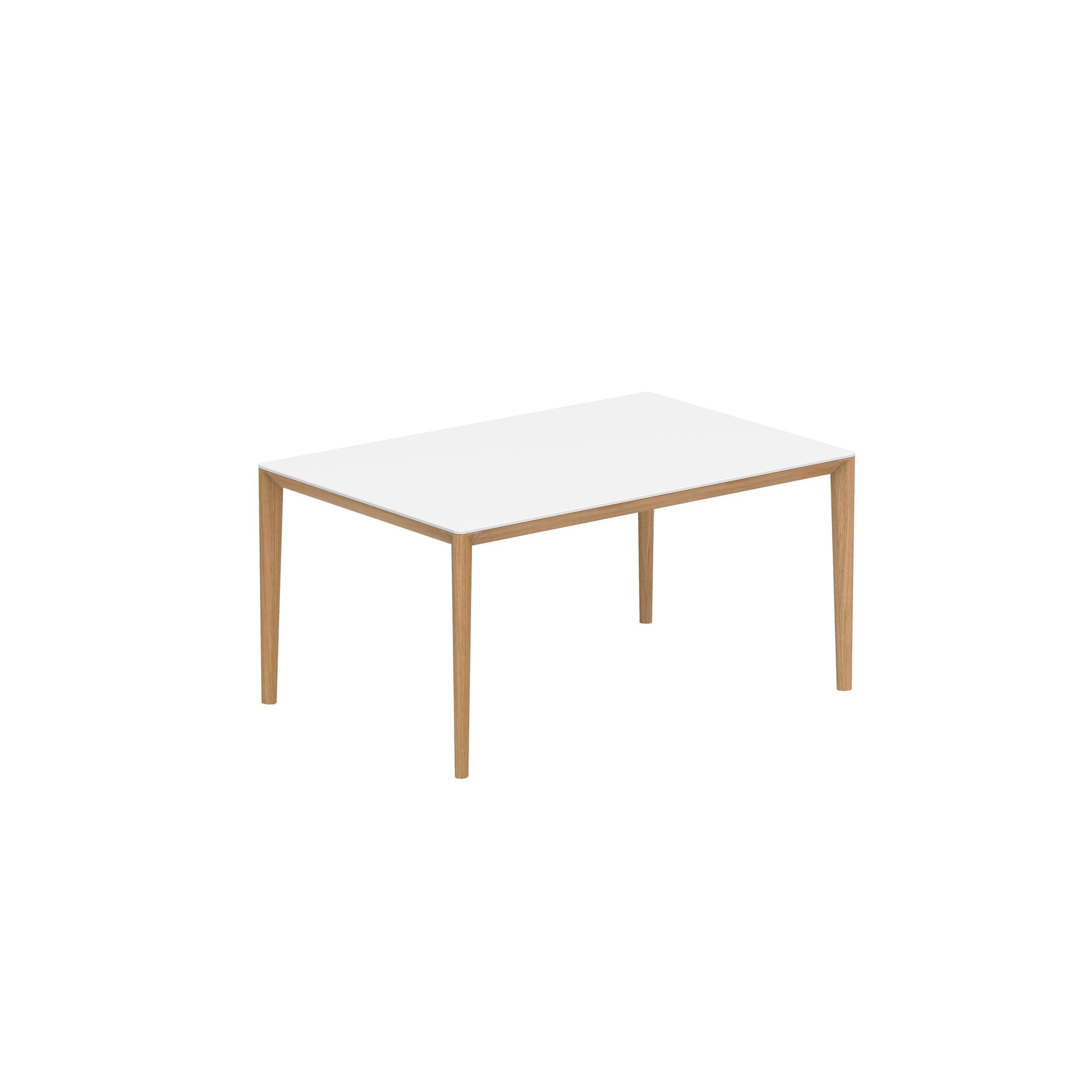 U-Nite Table 150x100cm Teak With Ceramic Tabletop White