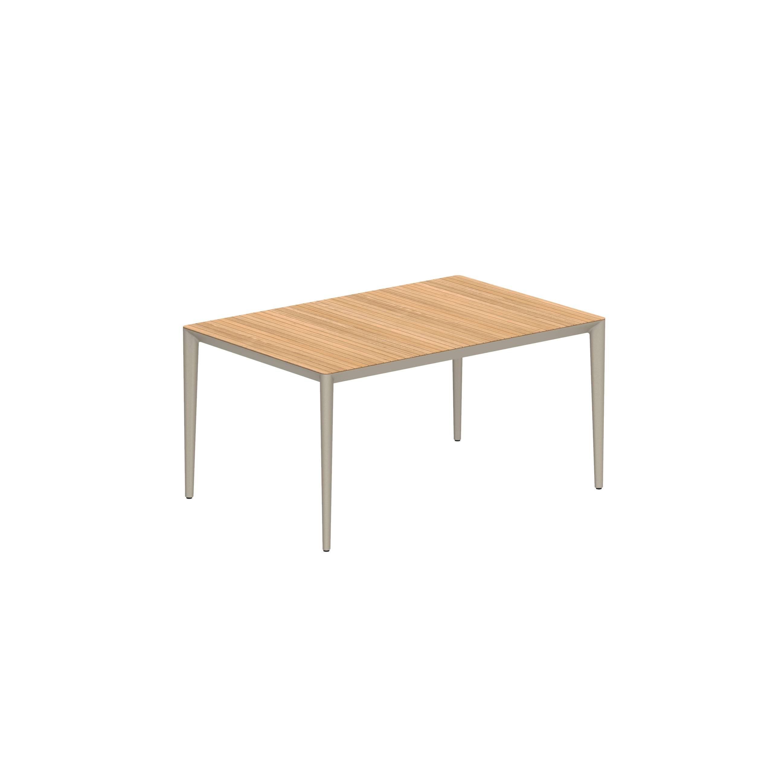 U-Nite Table 150x100cm Sand With Teak Tabletop