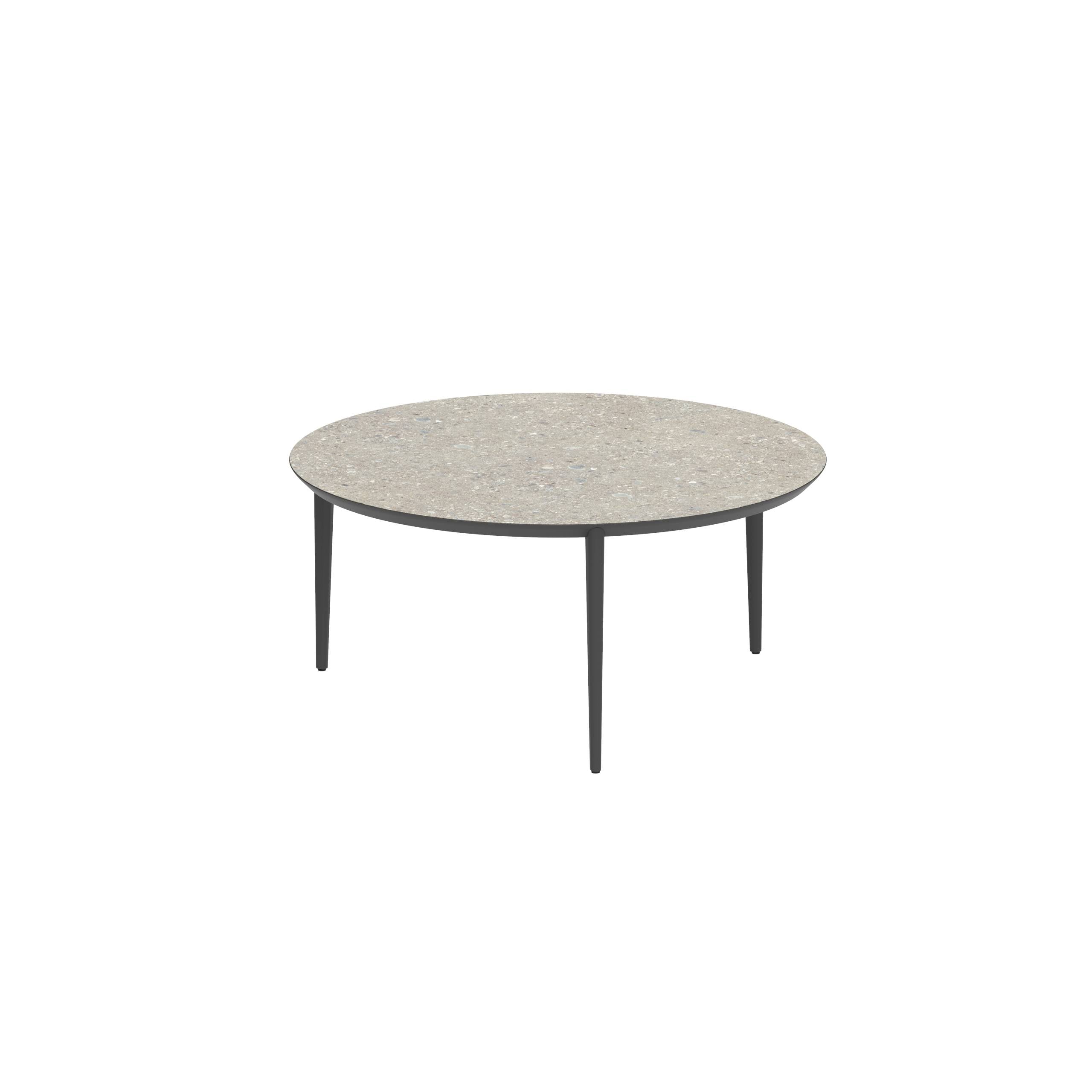 U-Nite Table Round Ø 160cm Alu Legs Anthracite - Table Top Ceramic Ceppo Dolomitica