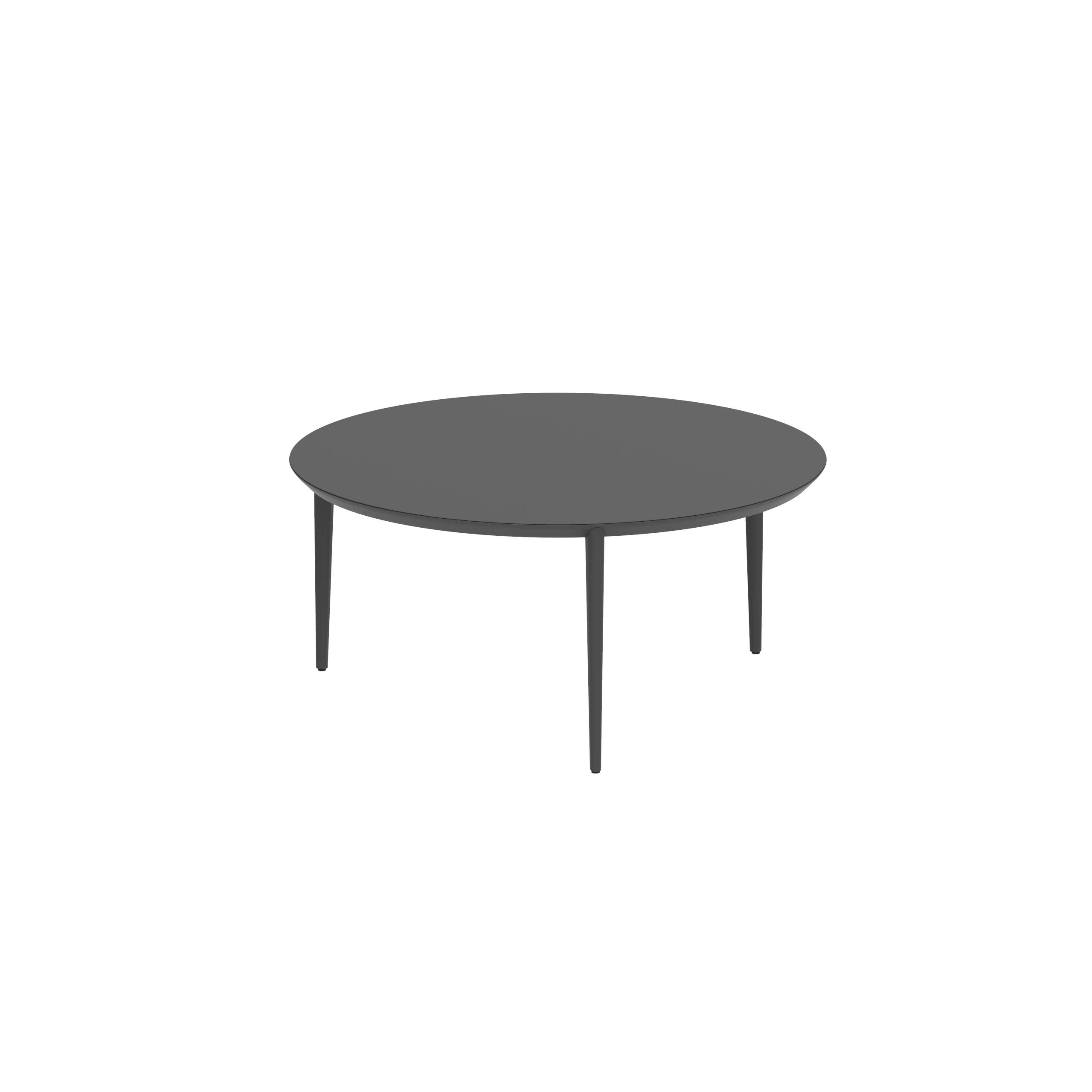 U-Nite Table Round Ø 160cm Alu Legs Anthracite - Table Top Ceramic Black