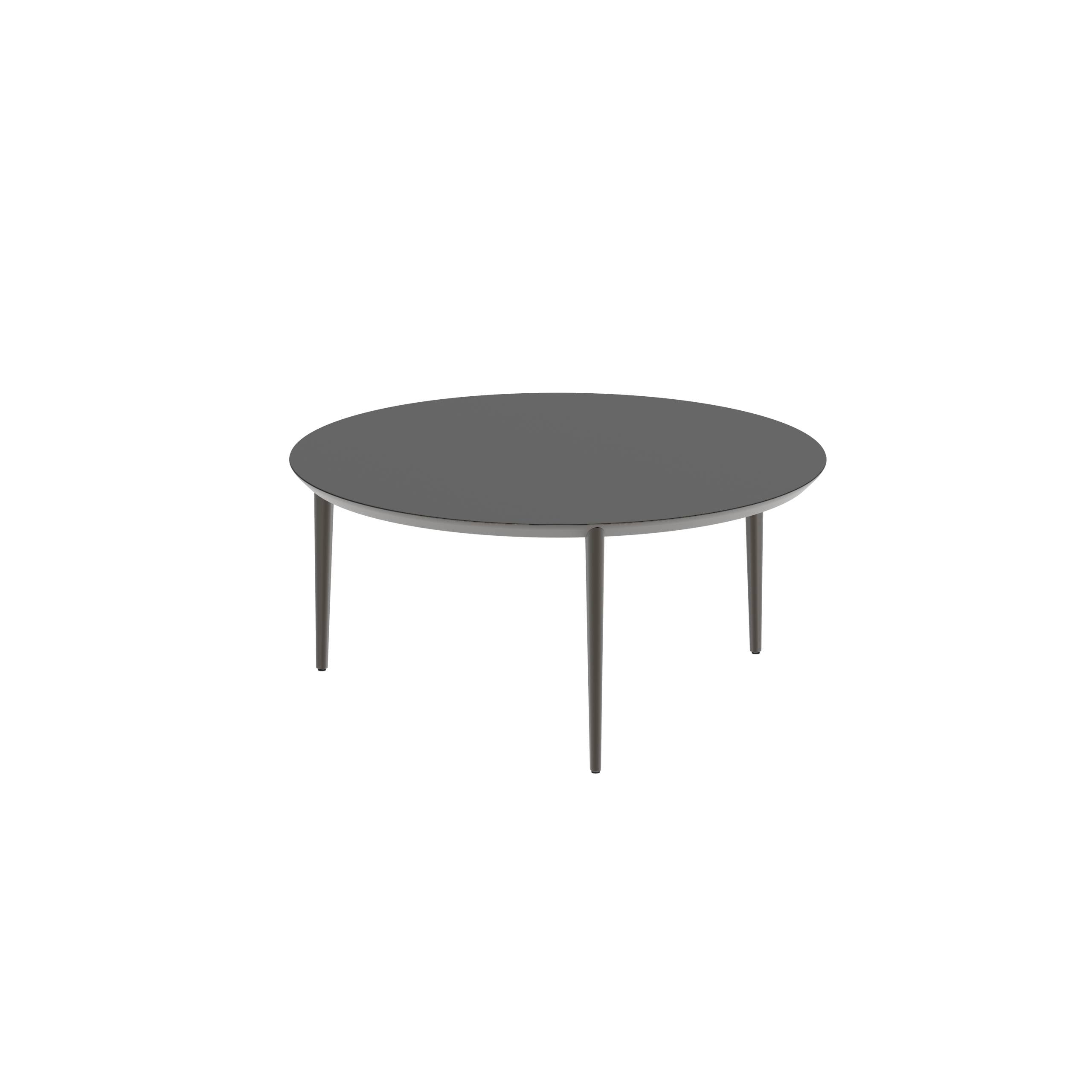 U-Nite Table Round Ø 160cm Alu Legs Bronze - Table Top Ceramic Black