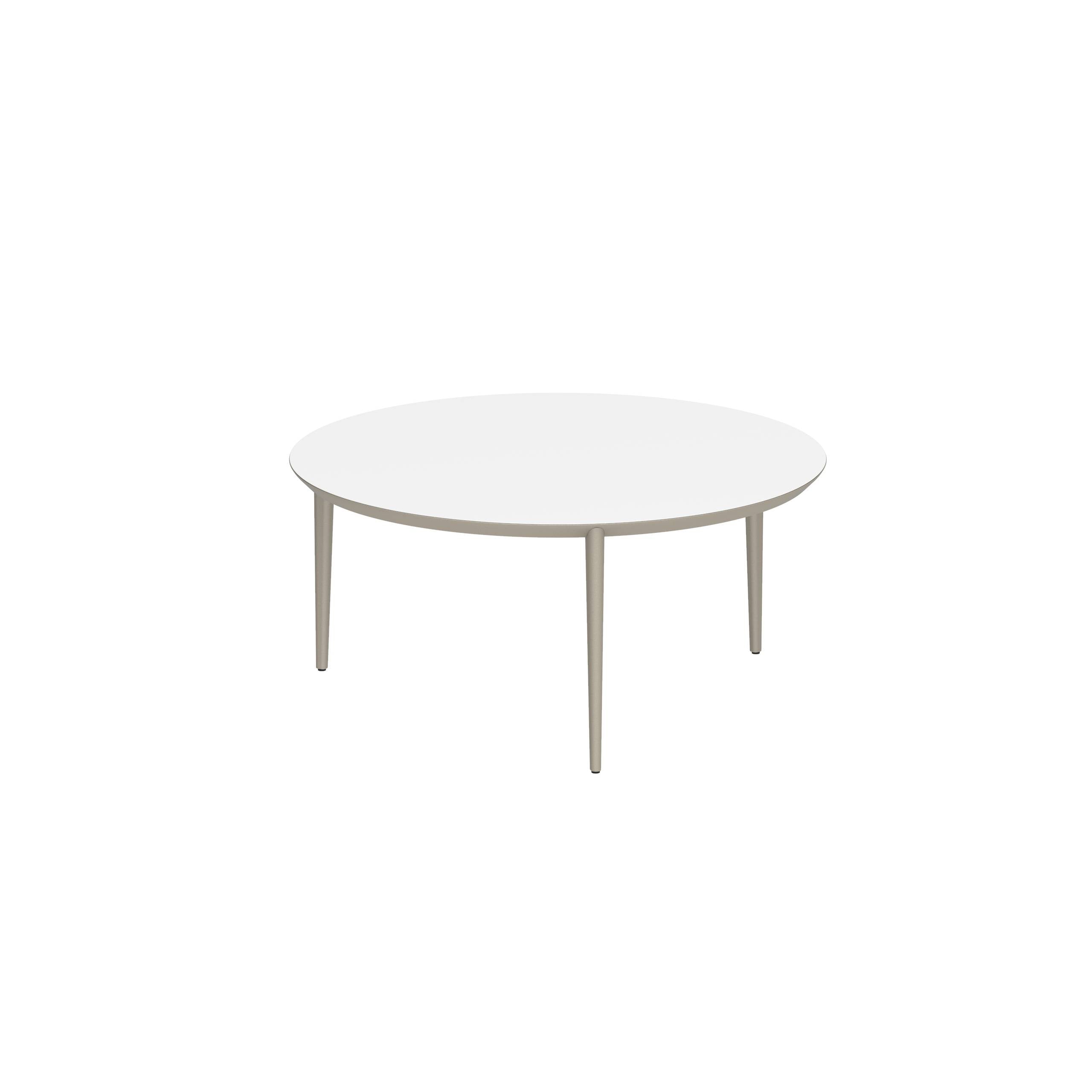 U-Nite Table Round Ø 160cm Alu Legs Sand - Table Top Ceramic White