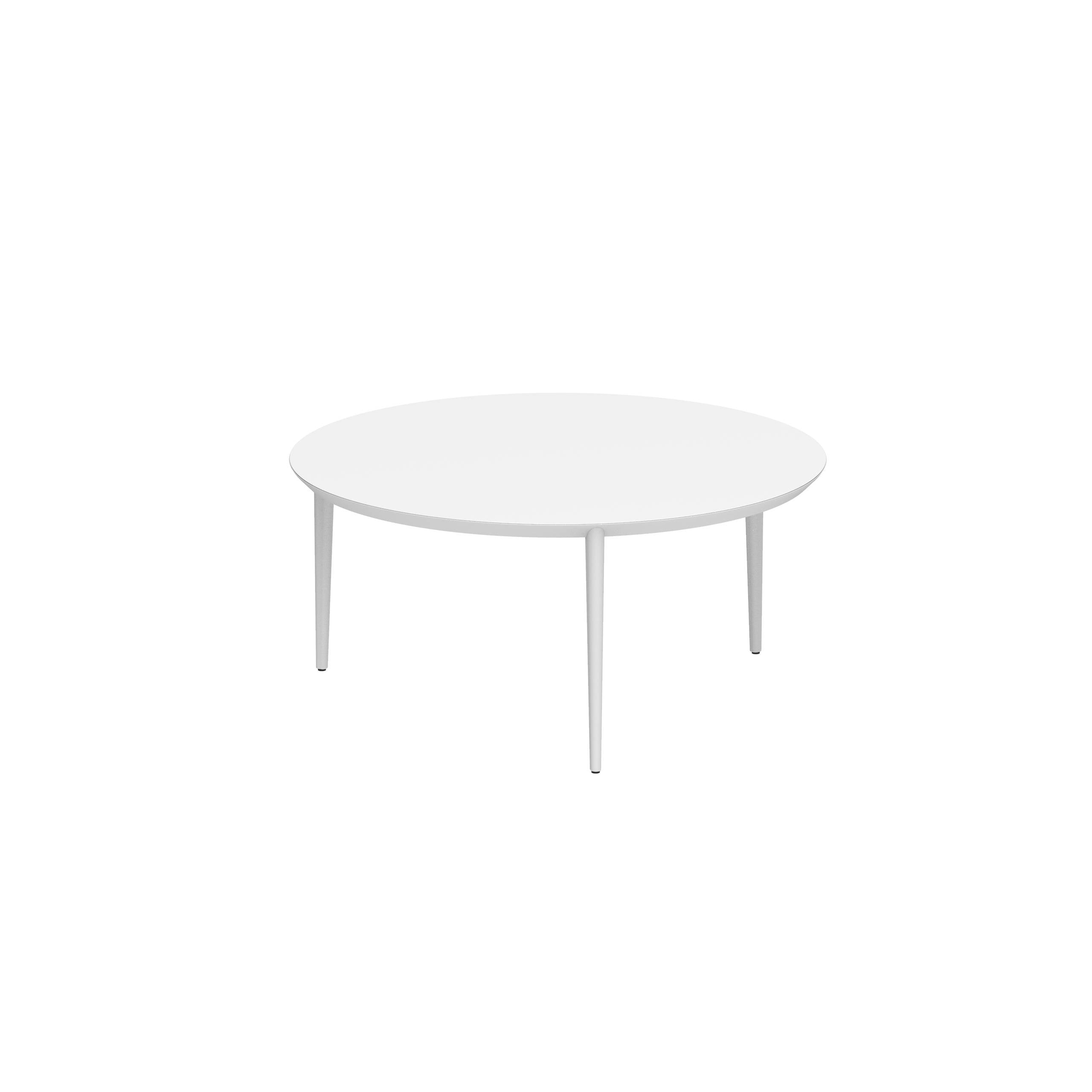 U-Nite Table Round Ø 160cm Alu Legs White - Table Top Ceramic White