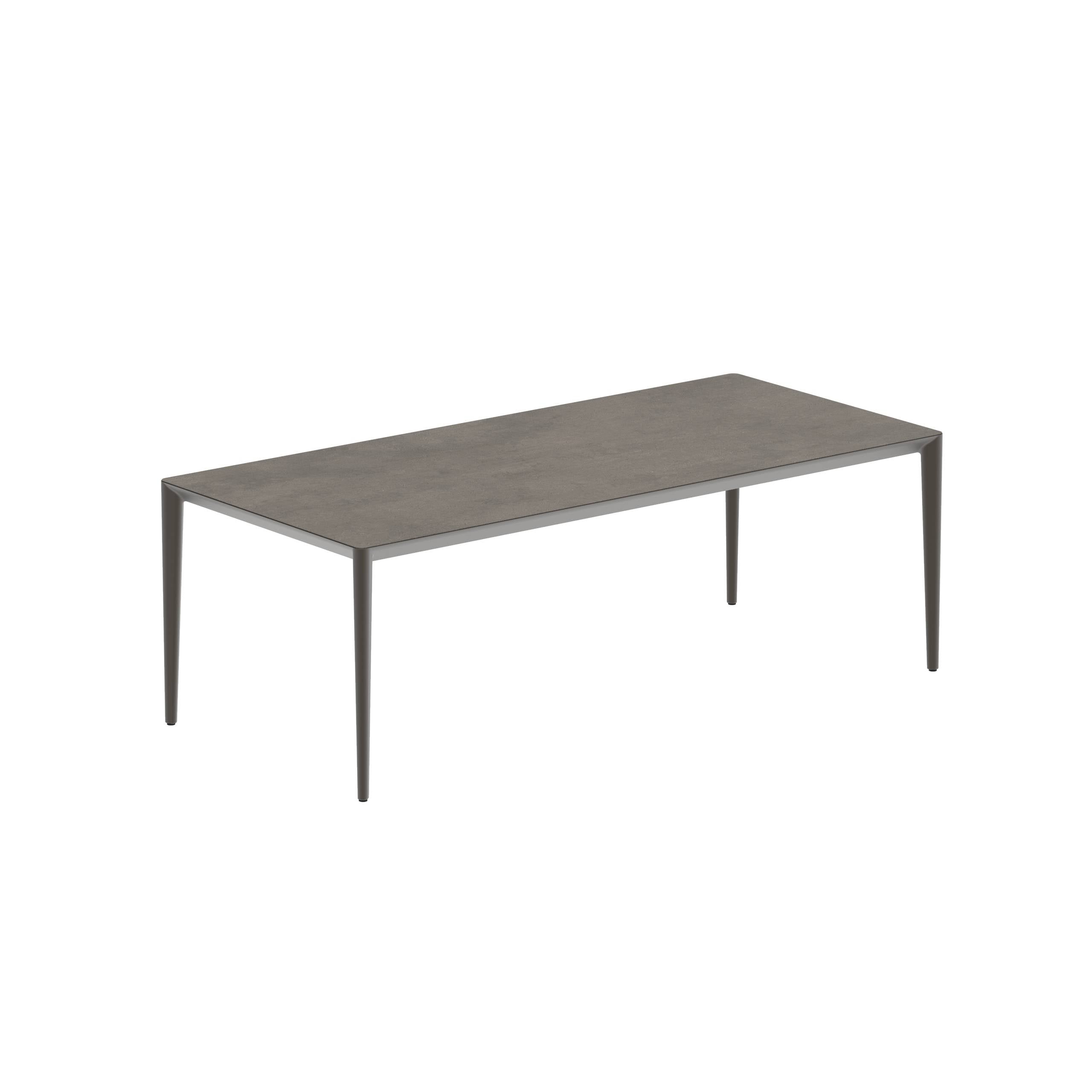 U-Nite Table 220x100cm Bronze With Ceramic Tabletop In Terra Marrone