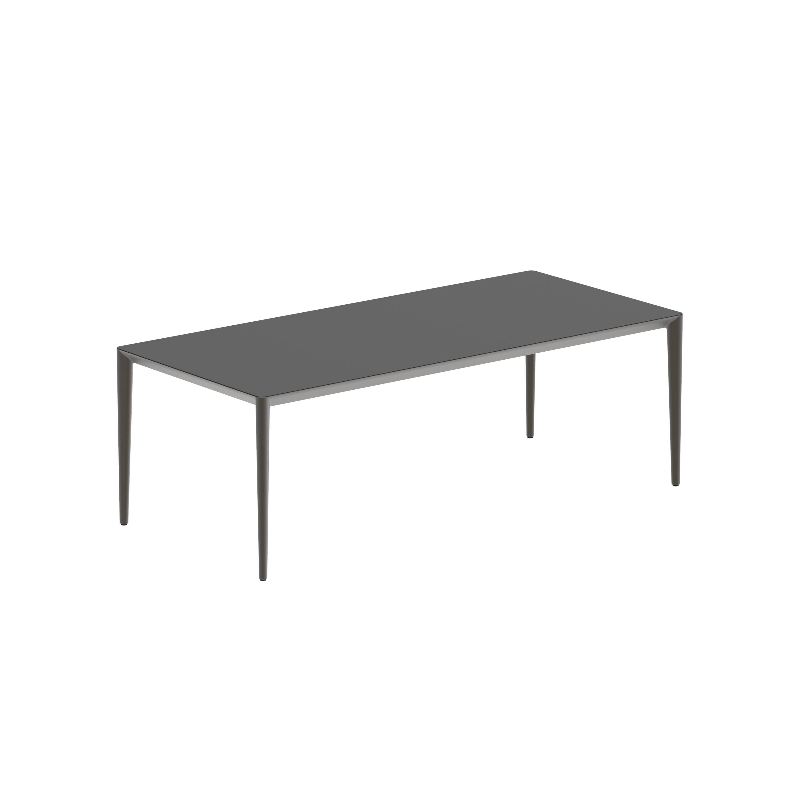 U-Nite Table 220x100cm Bronze With Ceramic Tabletop In Black