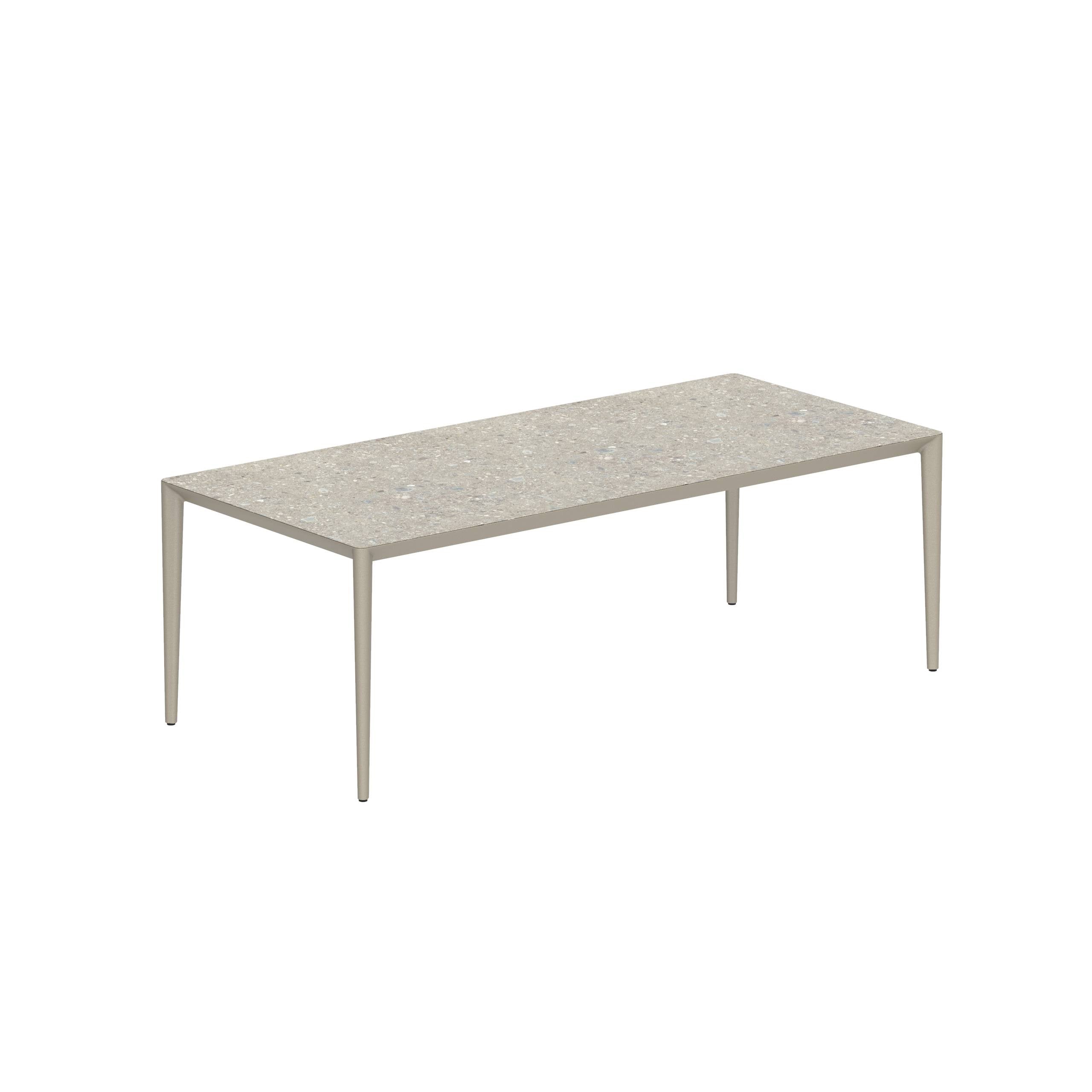 U-Nite Table 220x100cm Sand With Ceramic Tabletop In Ceppo Dolomitica