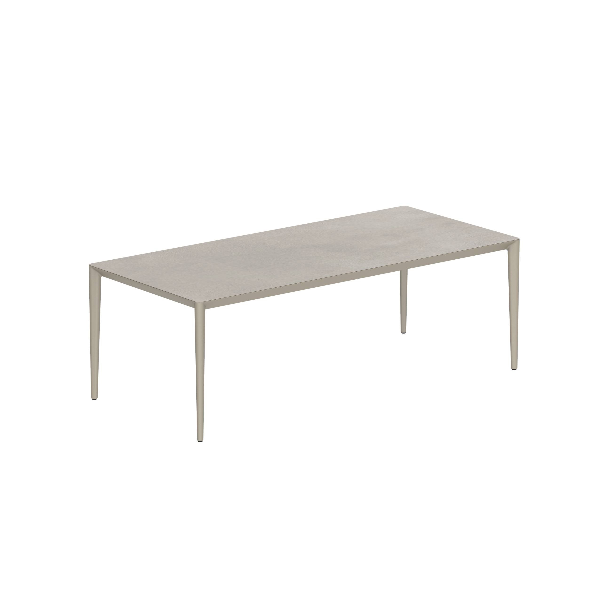 U-Nite Table 220x100cm Sand With Ceramic Tabletop In Cemento Luminoso