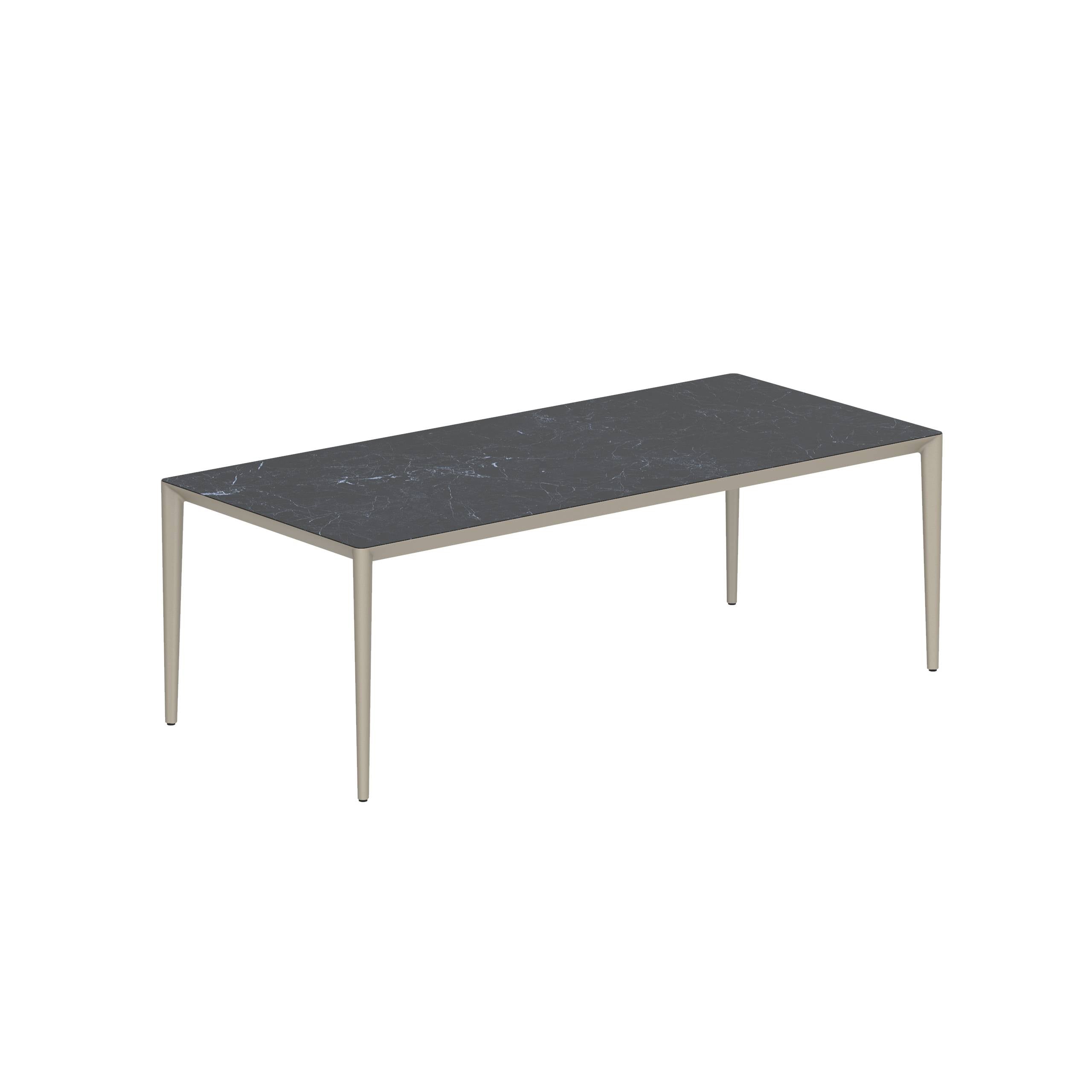 U-Nite Table 220x100cm Sand With Ceramic Tabletop In Nero Marquina