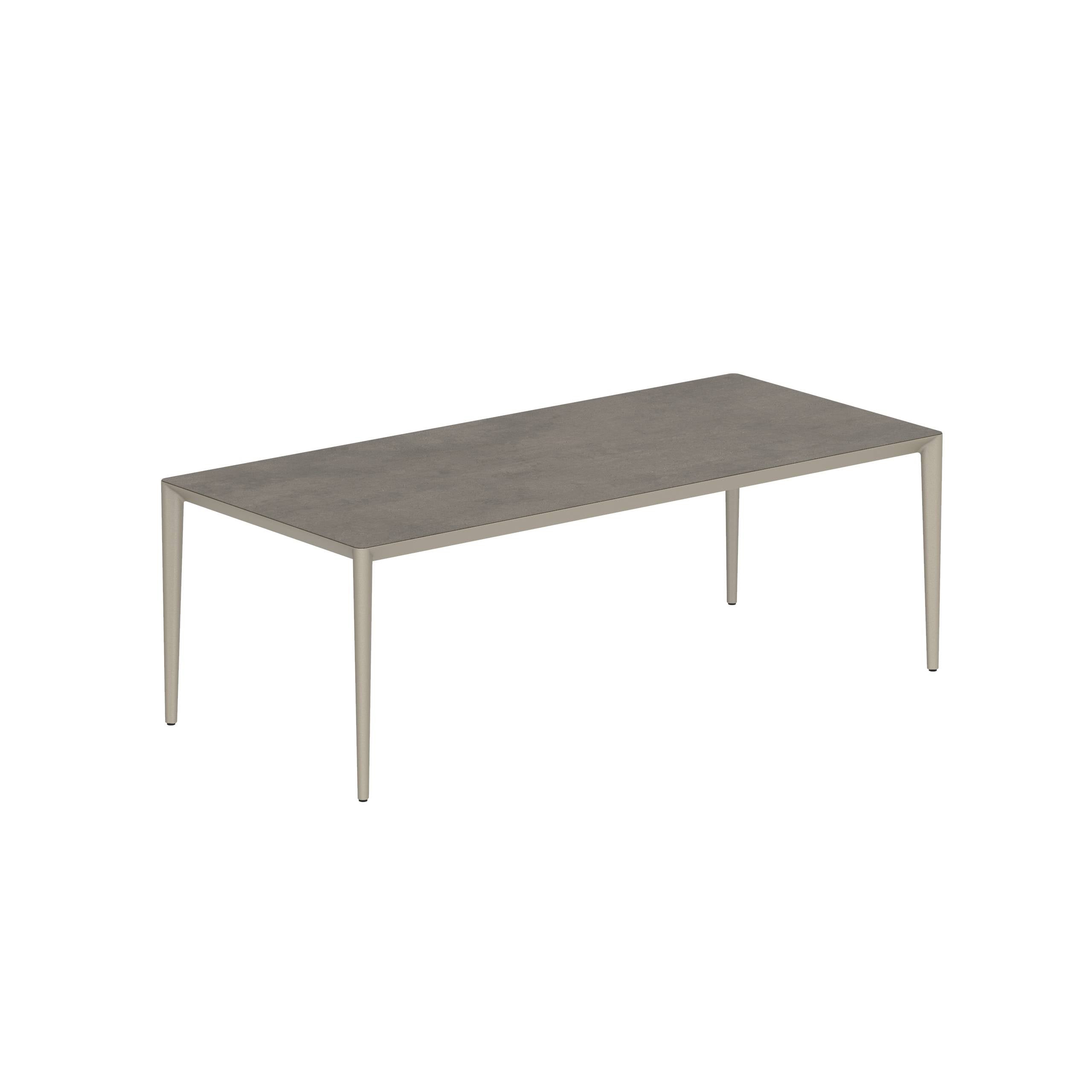 U-Nite Table 220x100cm Sand With Ceramic Tabletop In Terra Marrone