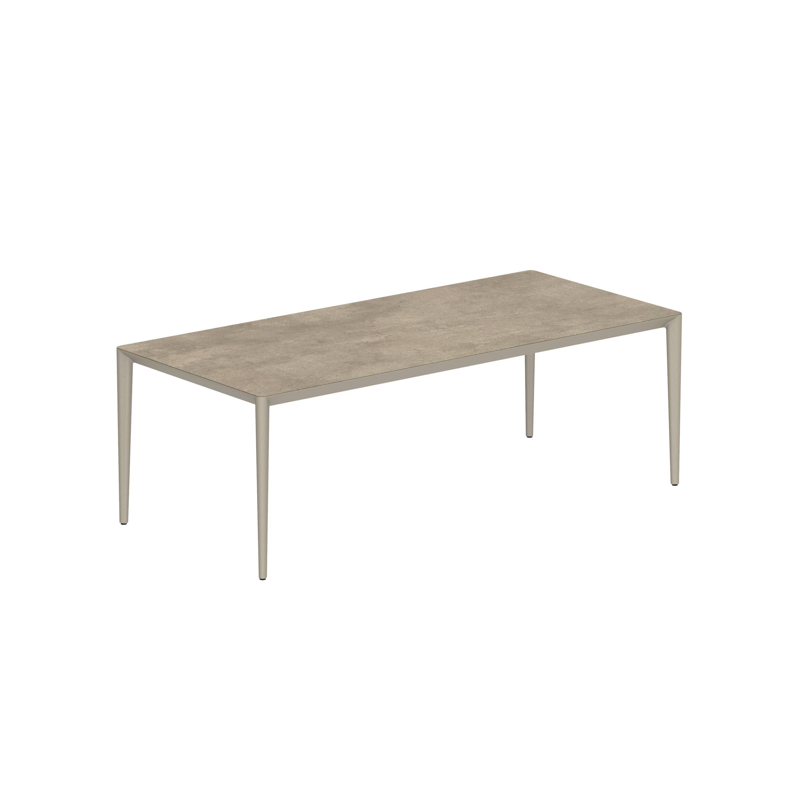 U-Nite Table 220x100cm Sand With Ceramic Tabletop In Terra Sabbia