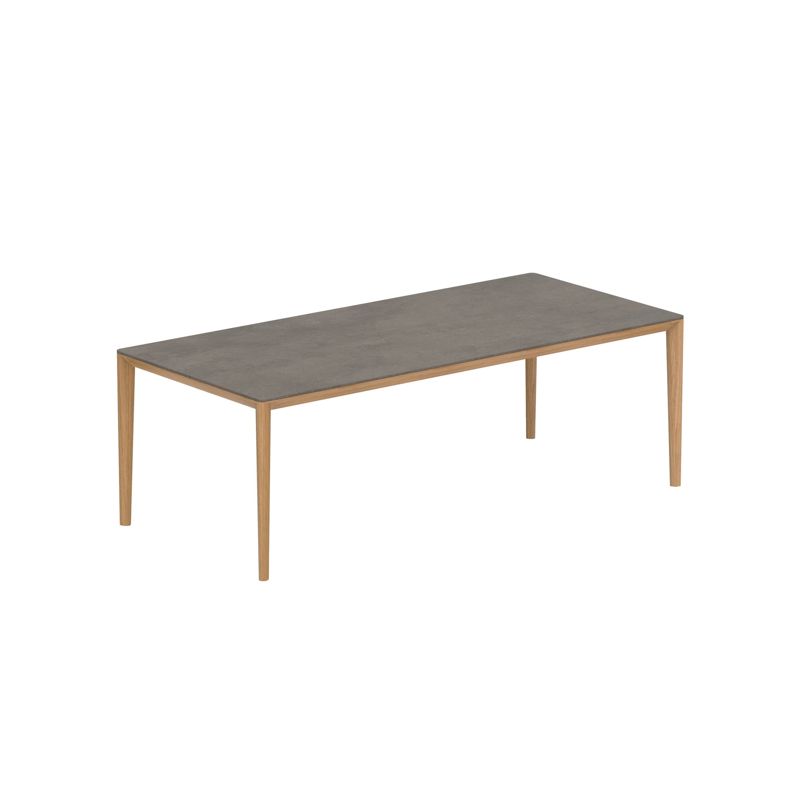 U-Nite Table 220x100cm Teak With Ceramic Tabletop In Terra Marrone